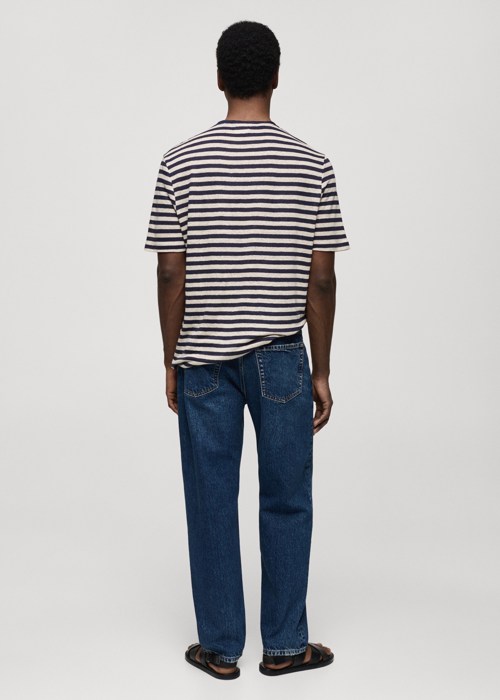 100% linen striped t-shirt - Reverse of the article