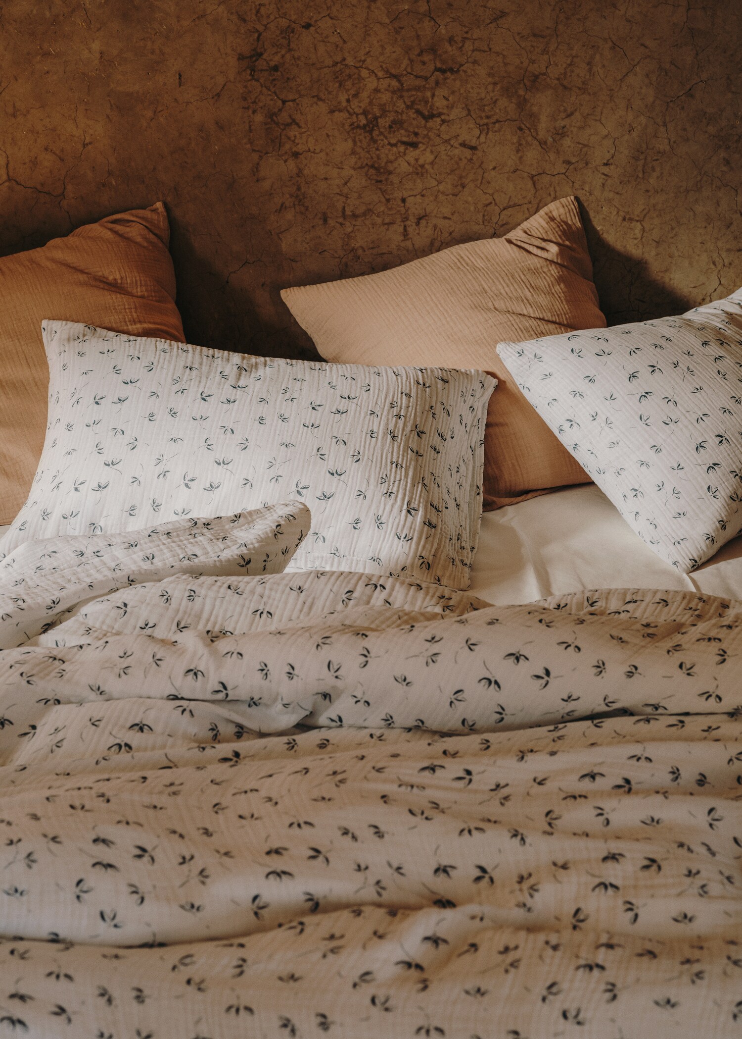 Funda de almohada gasa estampado flores 60x60cm - Detalle del artículo 6