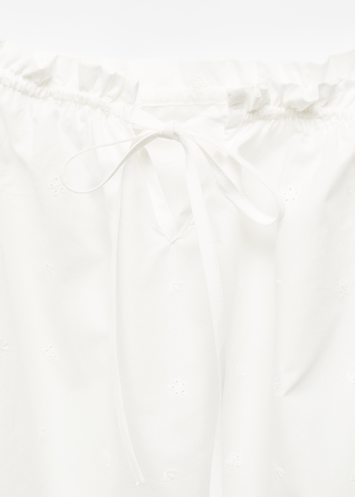 Cotton nightgown with openwork details - Details of the article 8