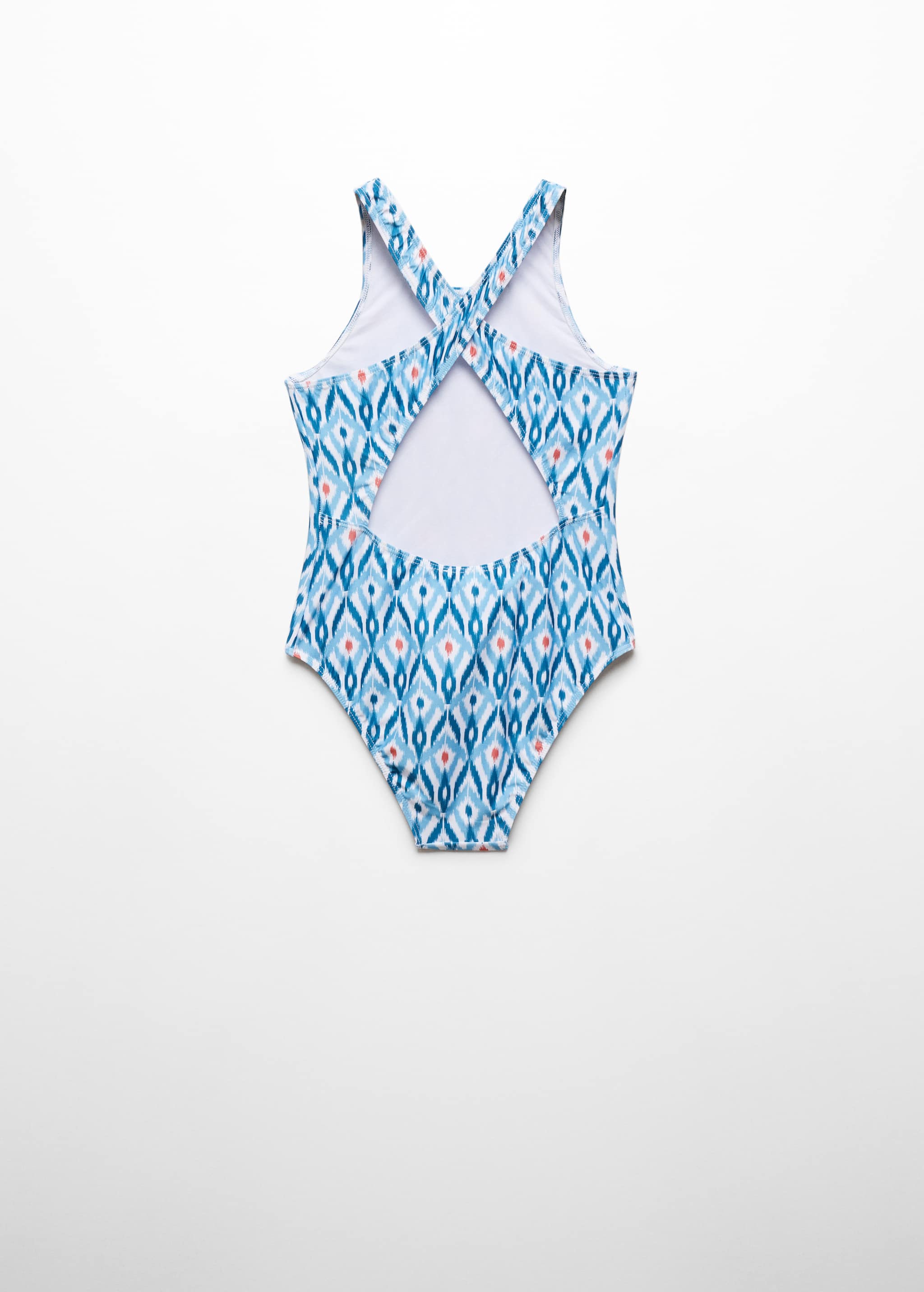 Printed swimsuit with crossed straps - Reverse of the article