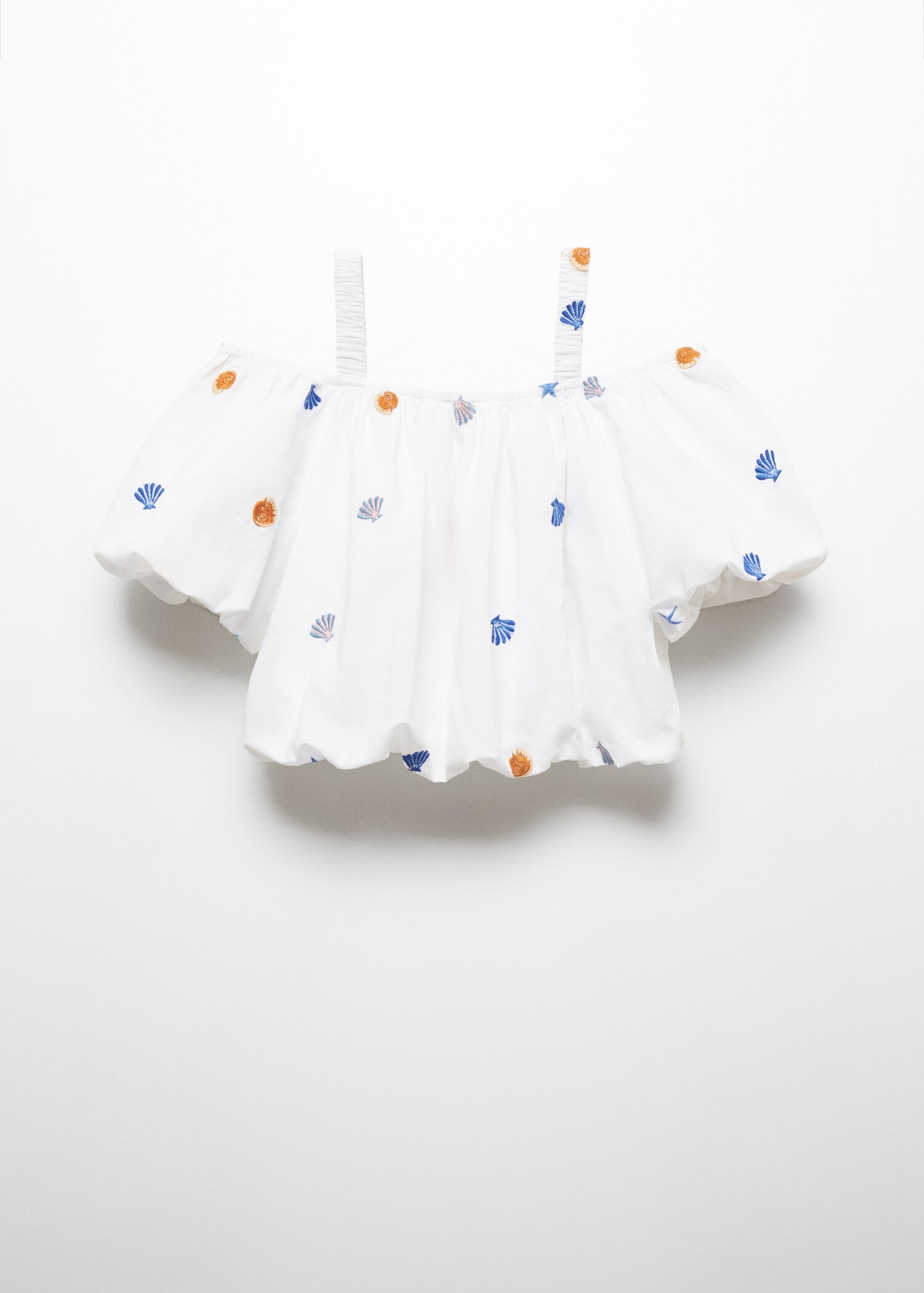 Bedrukte blouse met pofmouwen - Achterkant van het artikel