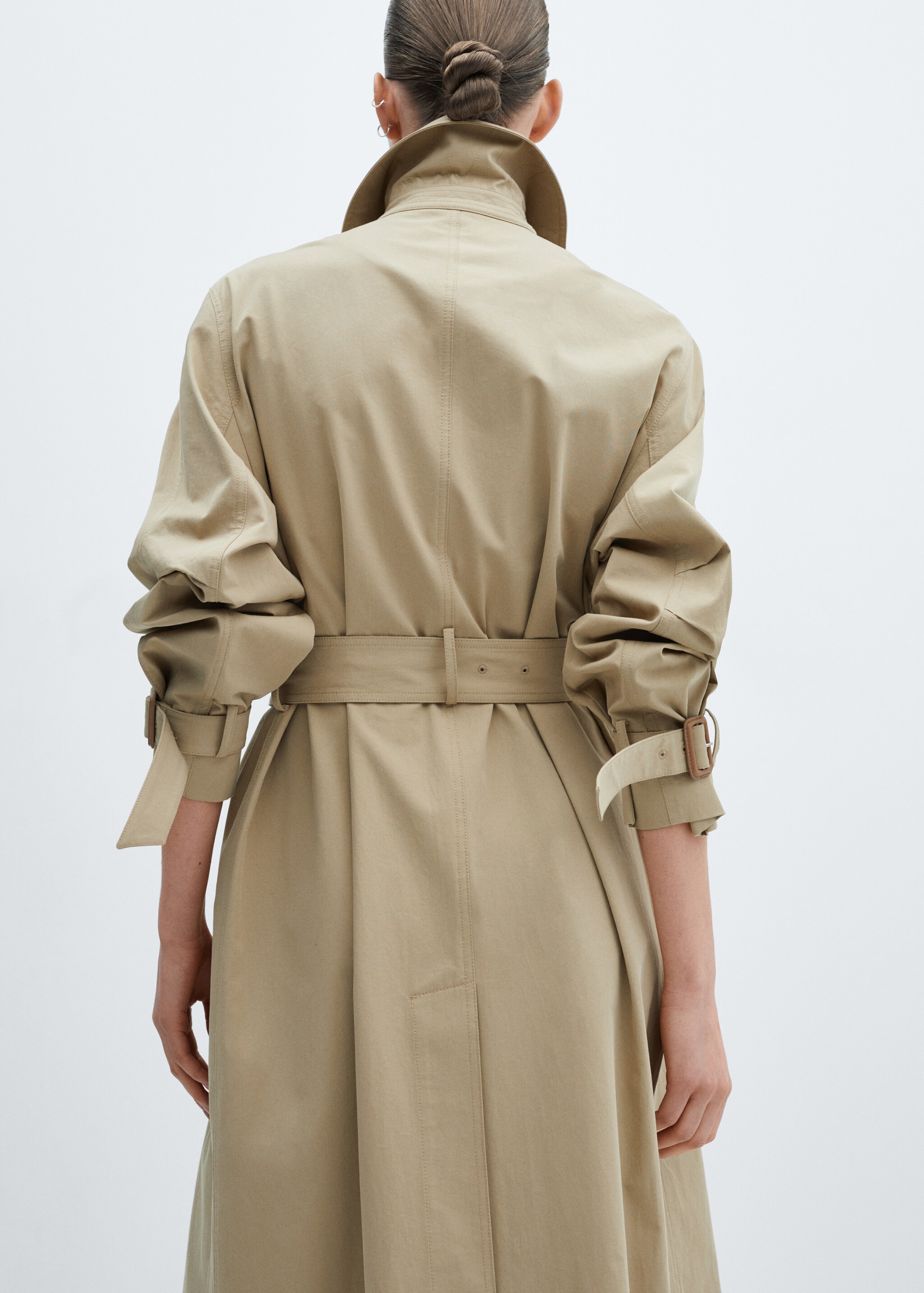 Double-breasted cotton trench coat - Details of the article 6