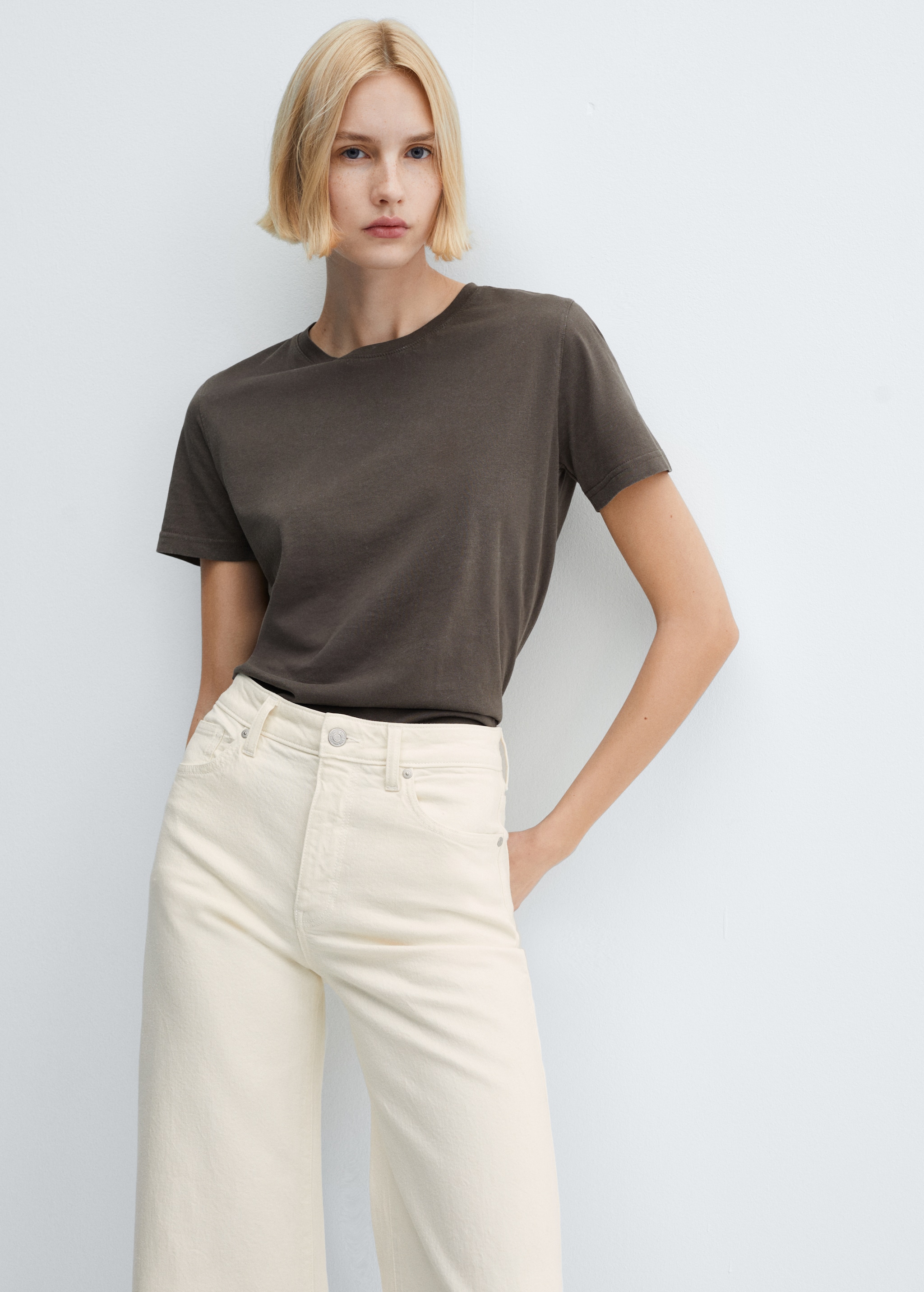 Mid waist culotte jeans - Details of the article 1