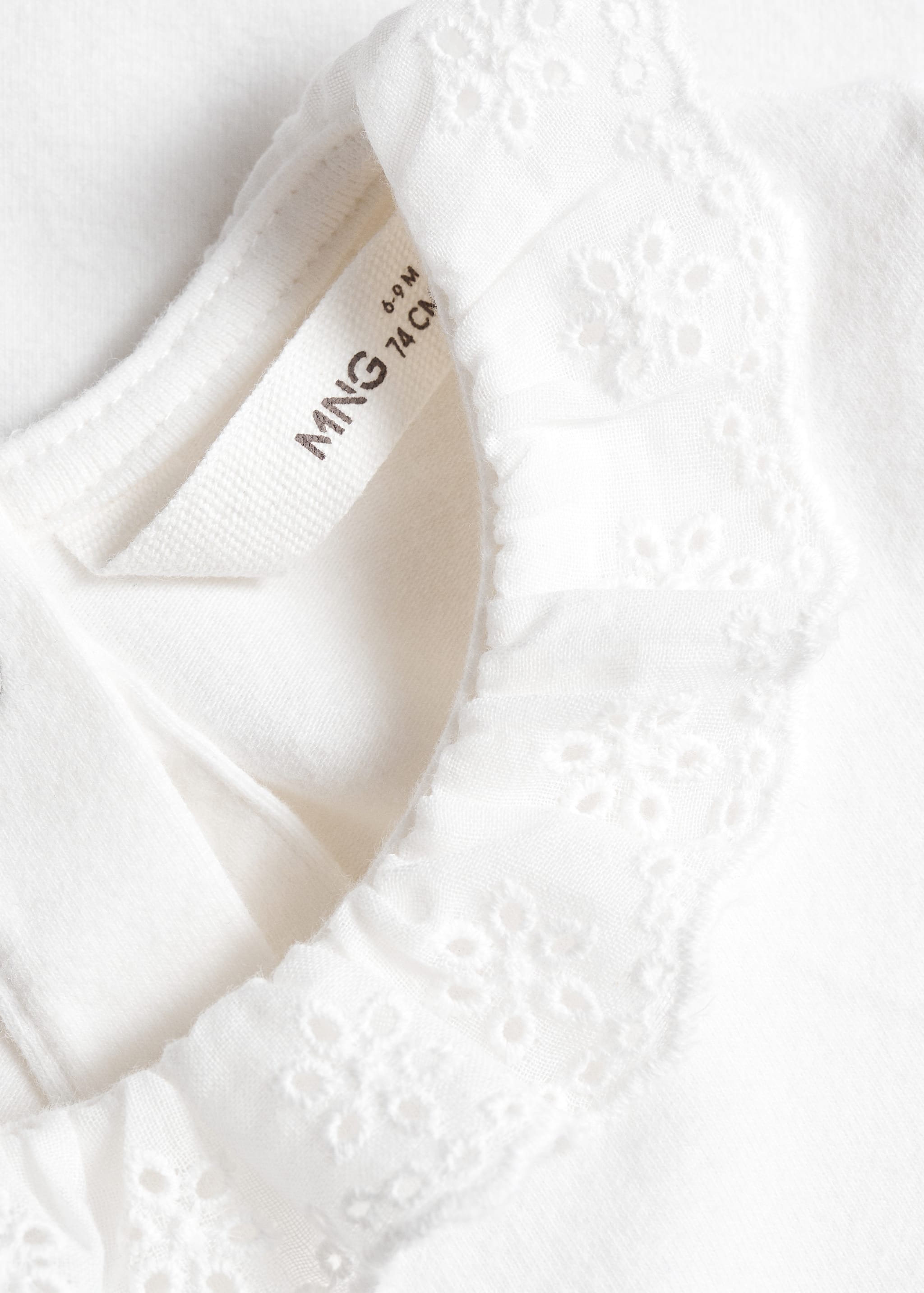 Cotton bodysuit with embroidered collar - Details of the article 8