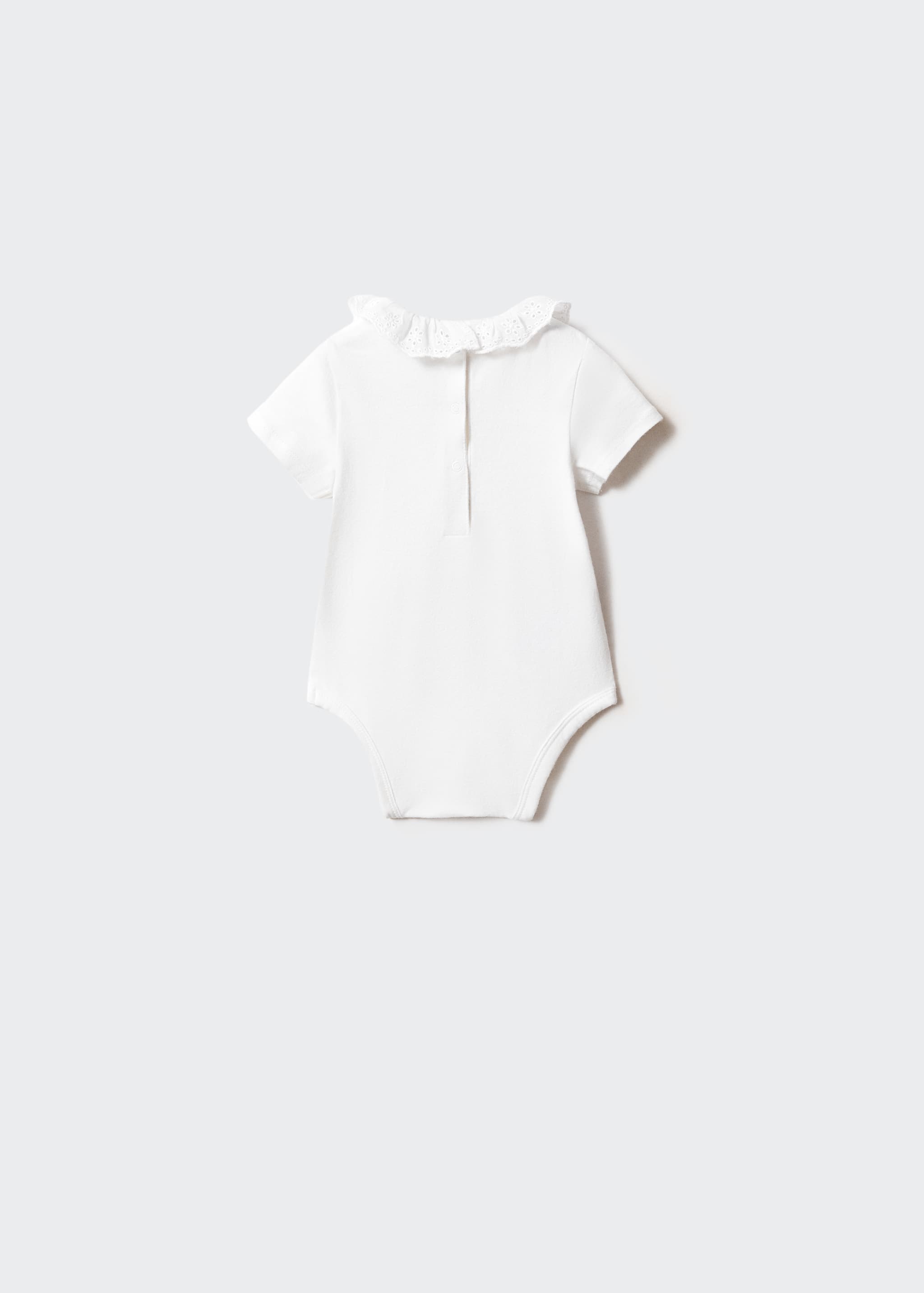 Cotton bodysuit with embroidered collar - Reverse of the article