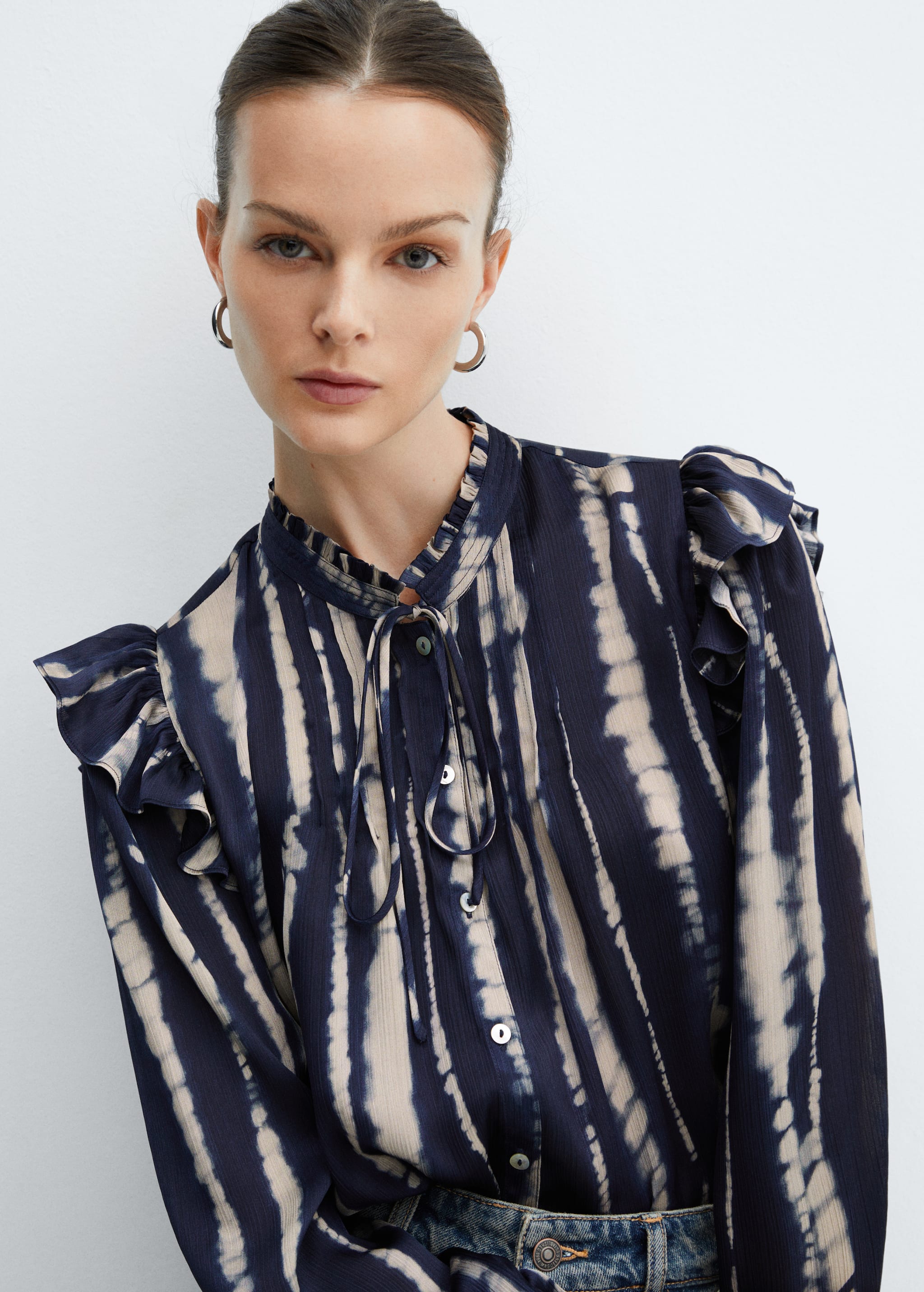 Satin print blouse - Details of the article 1