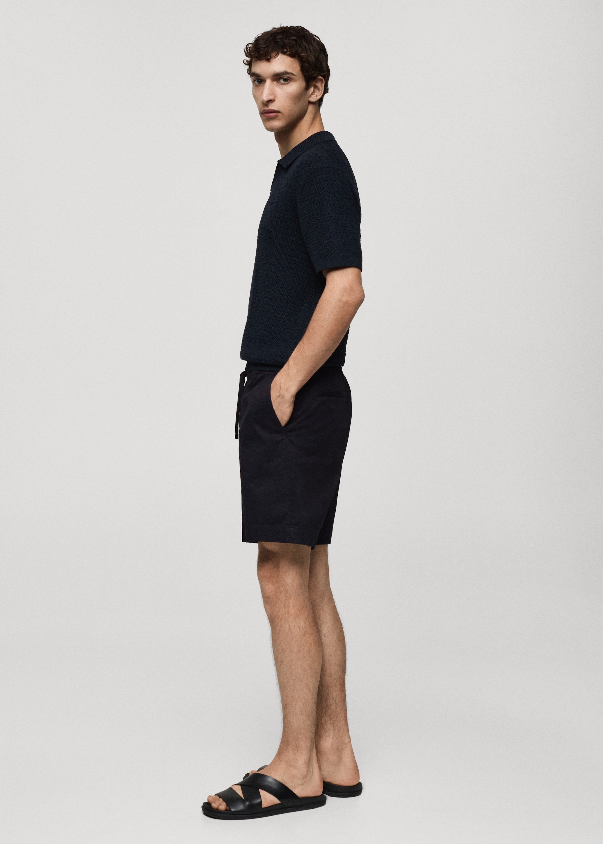 Slim fit cotton Bermuda shorts - Details of the article 2