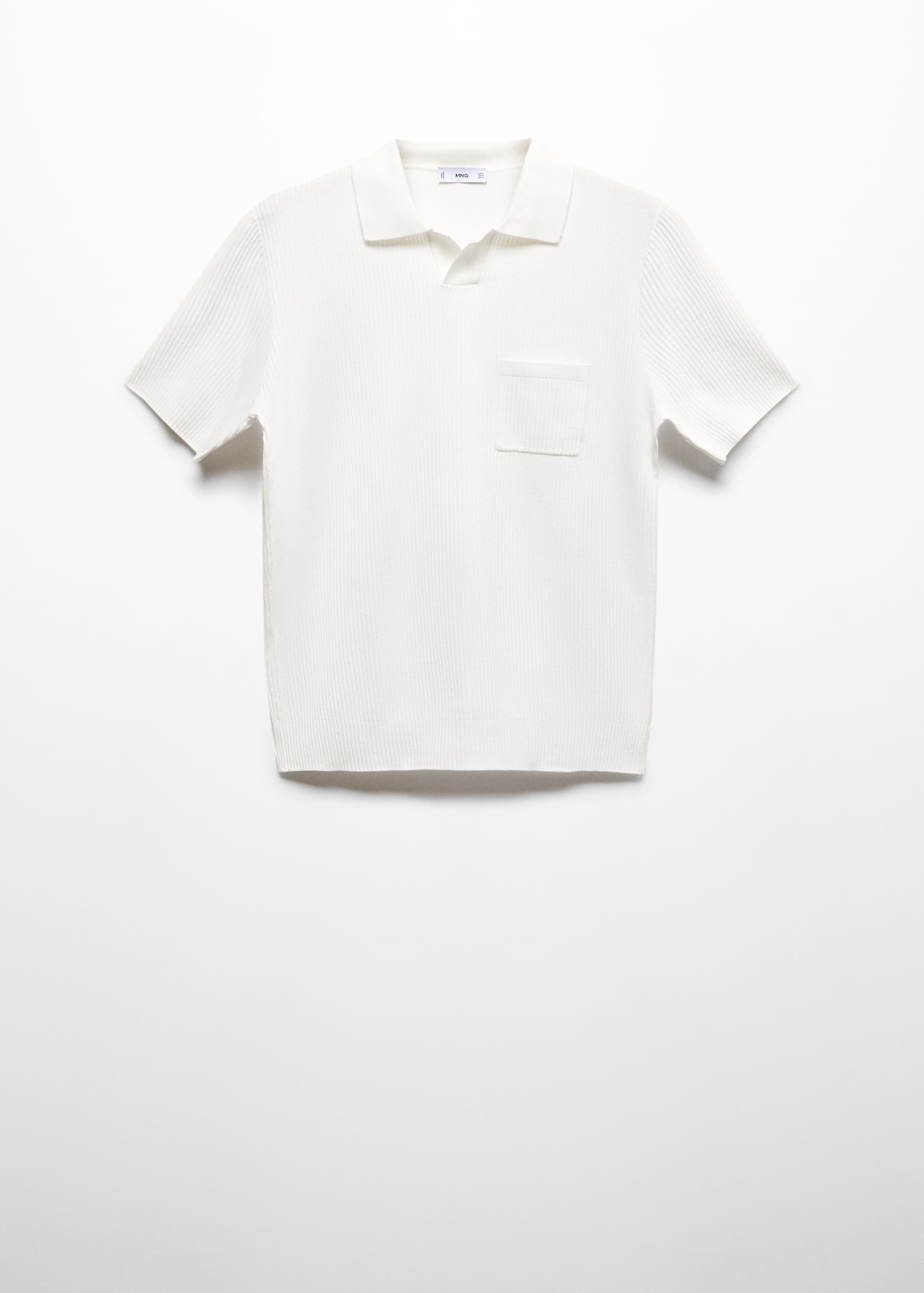 Short sleeve ribbed polo shirt - Article without model