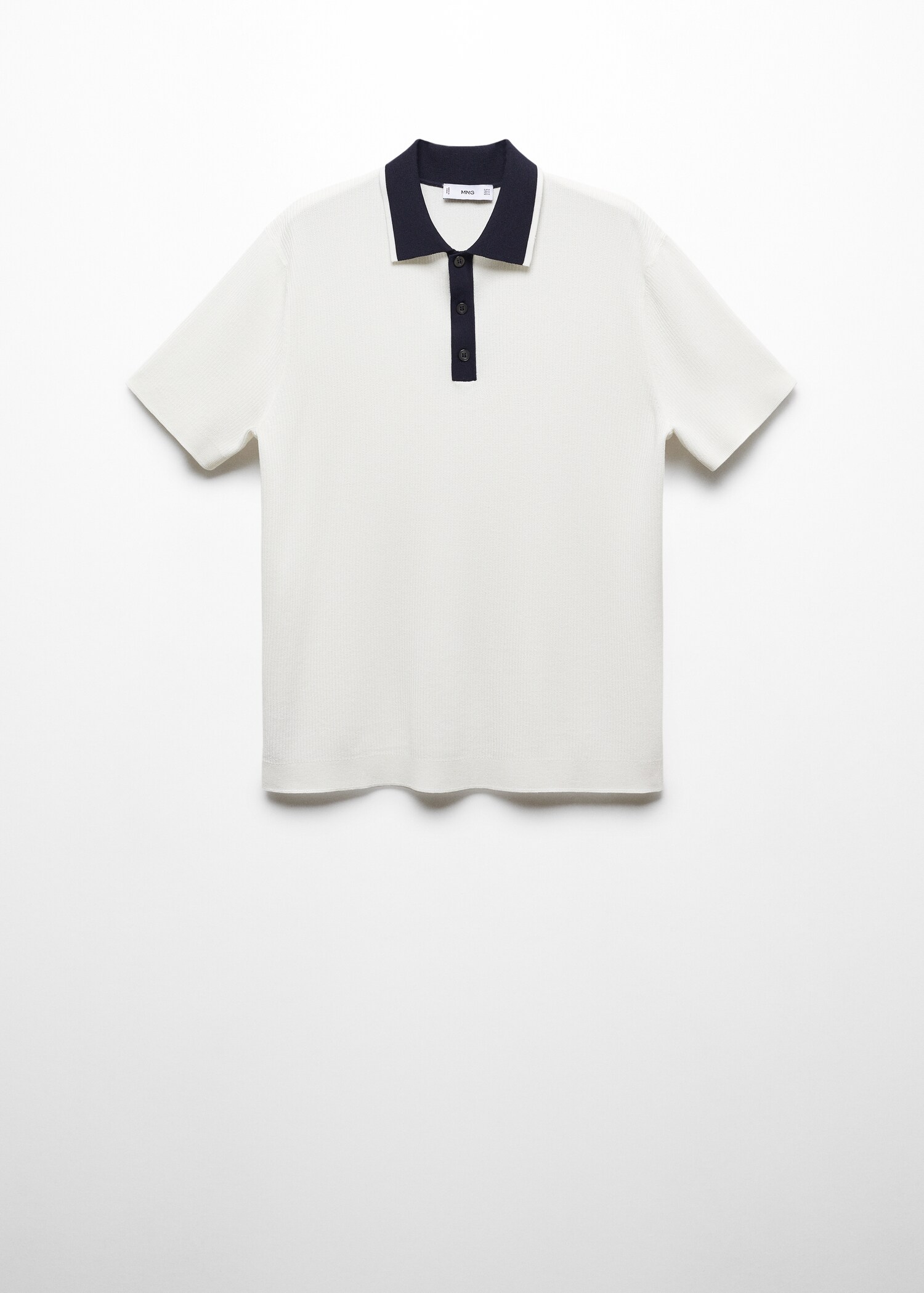 Contrasting neck knit polo shirt - Article without model