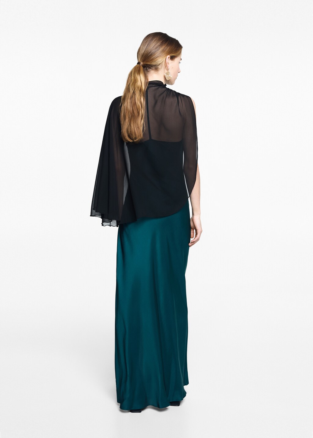 Flowing cape blouse - Teen | MANGO Azerbaijan Flowing cape blouse - Teen | MANGO Azerbaijan