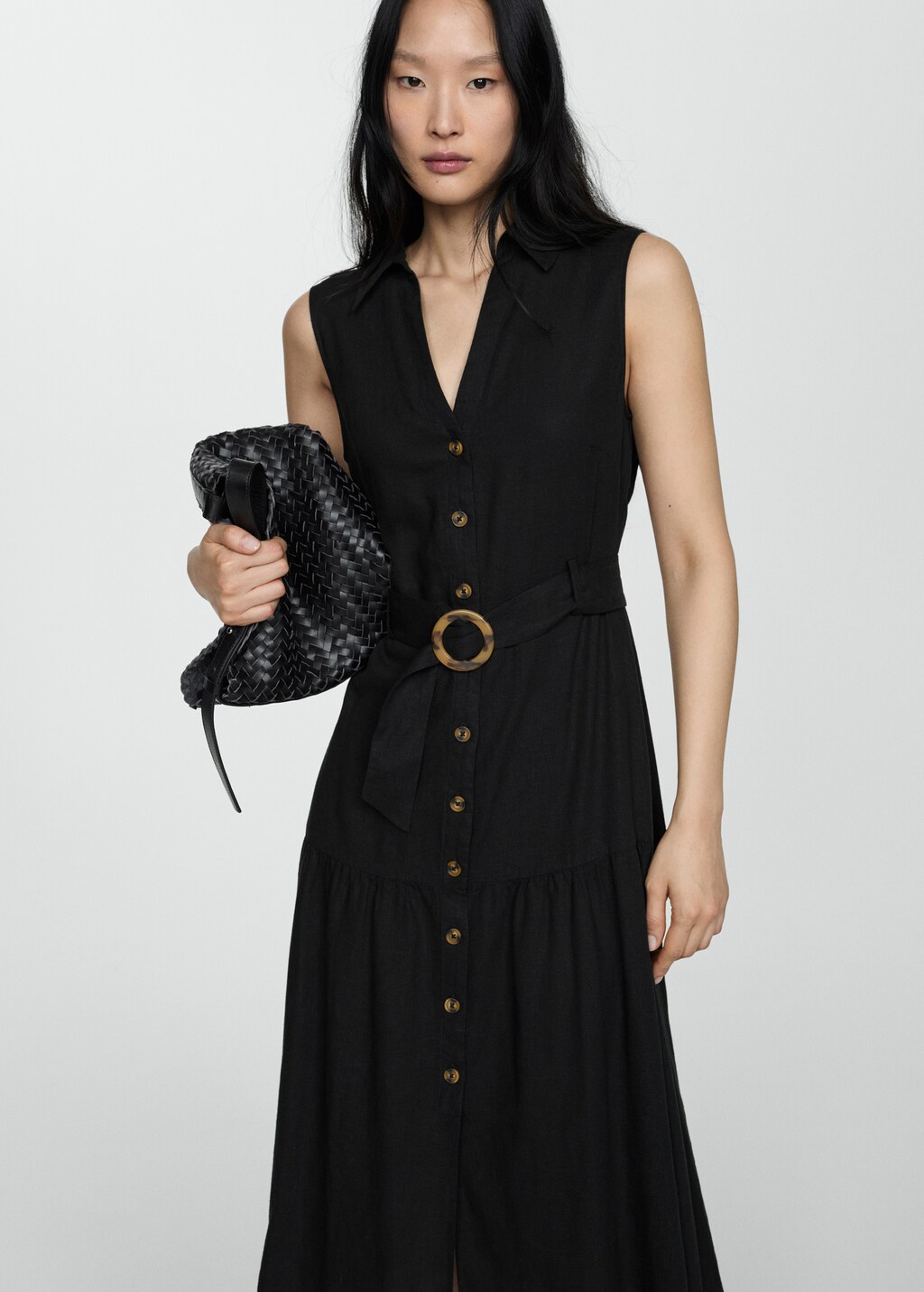 Mango belt midi dress hot sale
