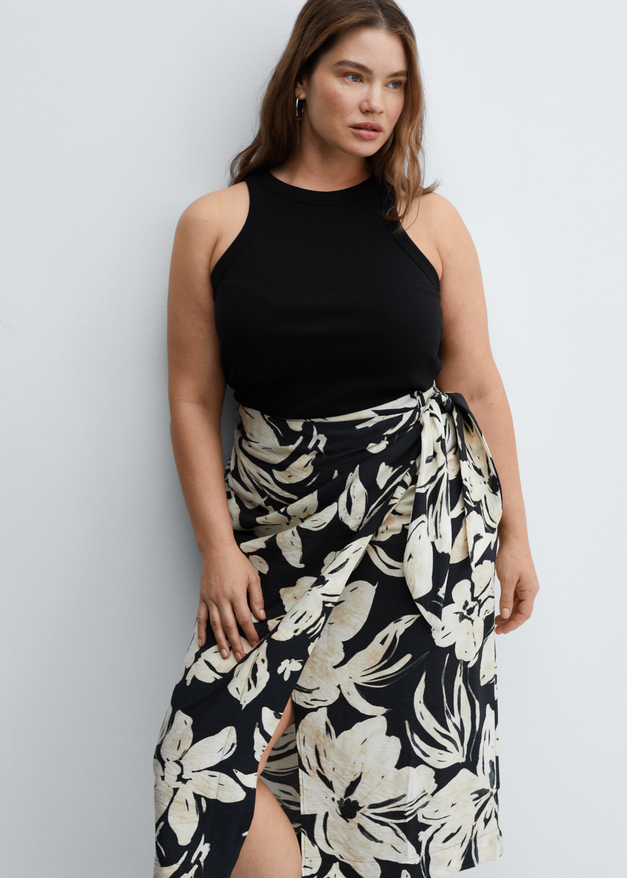 Floral-print wrap skirt - Details of the article 4