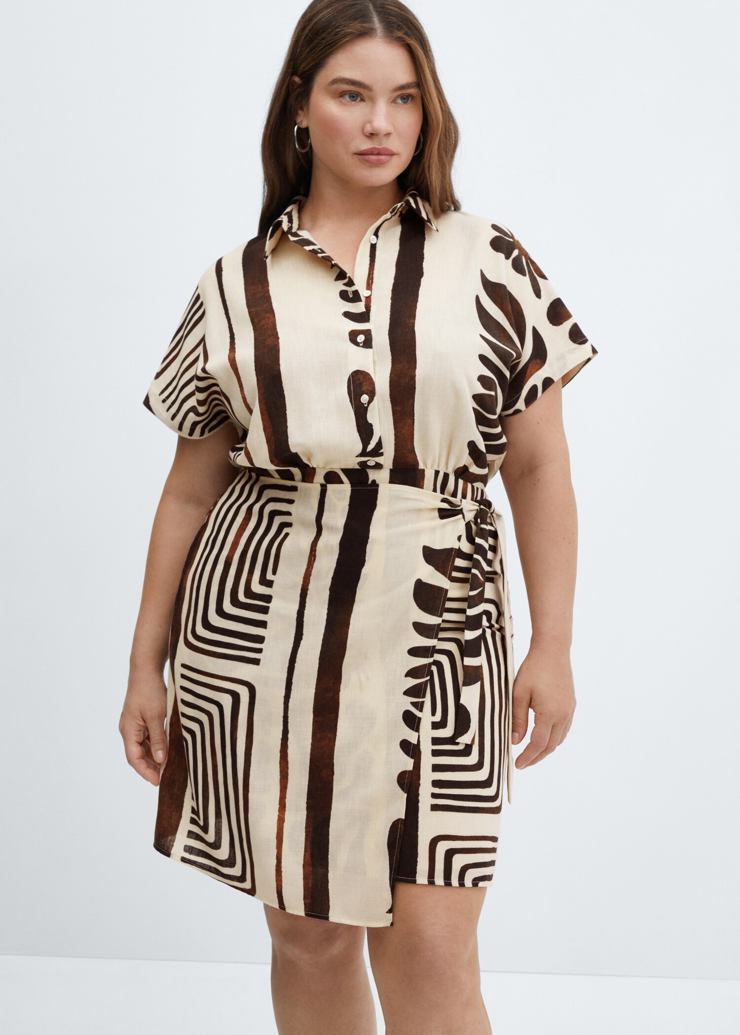 Printed cross shirt dress - Details of the article 5