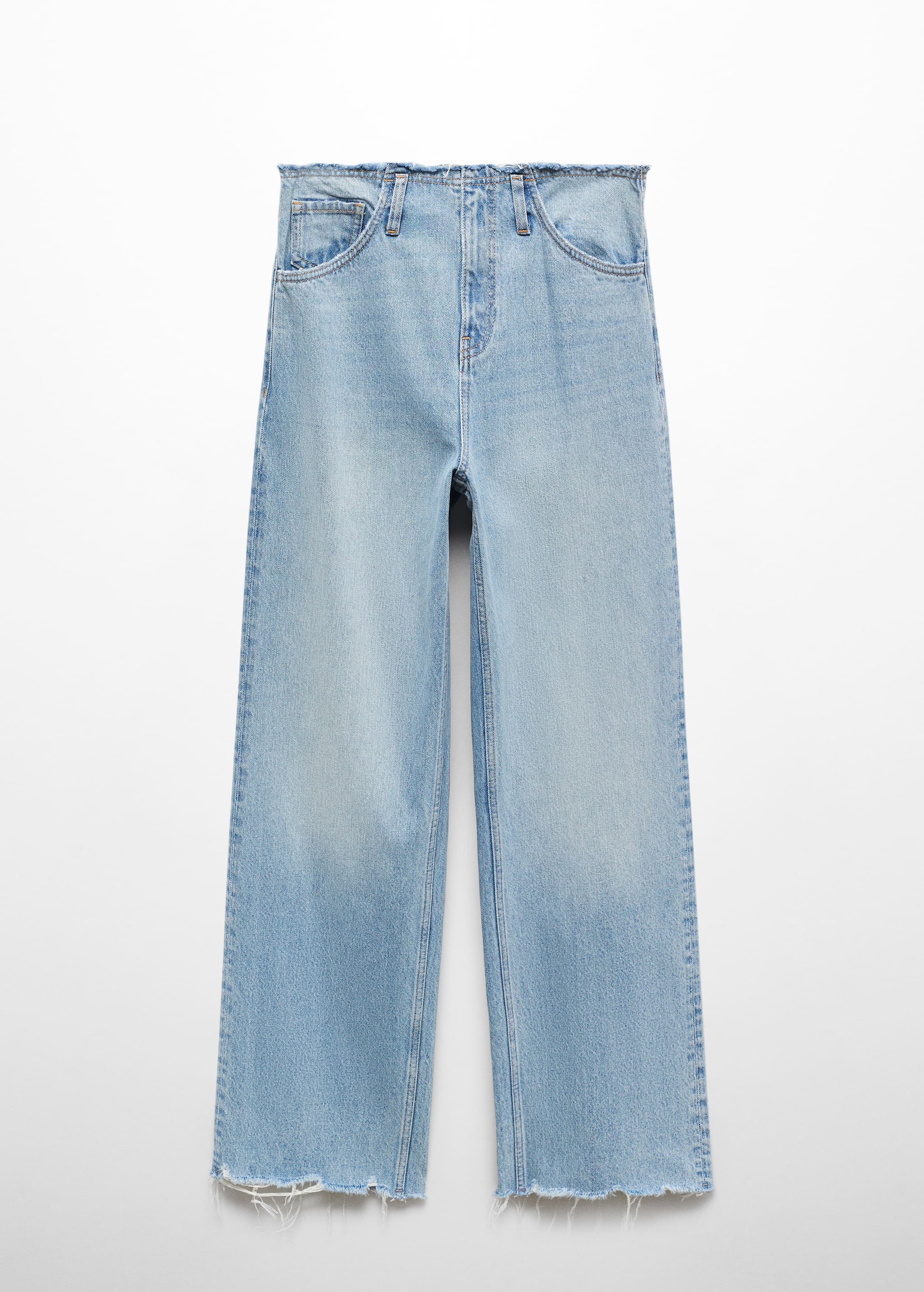Wideleg jeans with frayed hem - Article without model