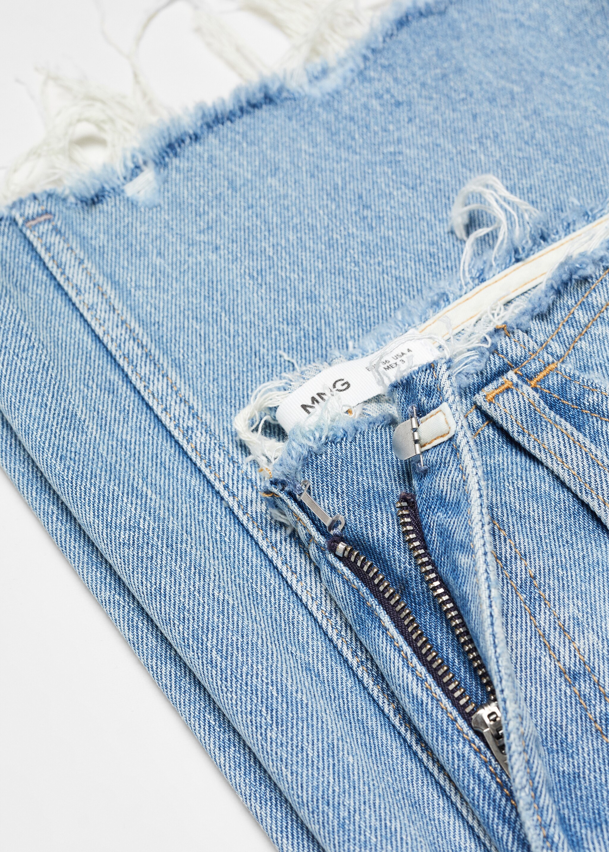 Wideleg jeans with frayed hem - Details of the article 8
