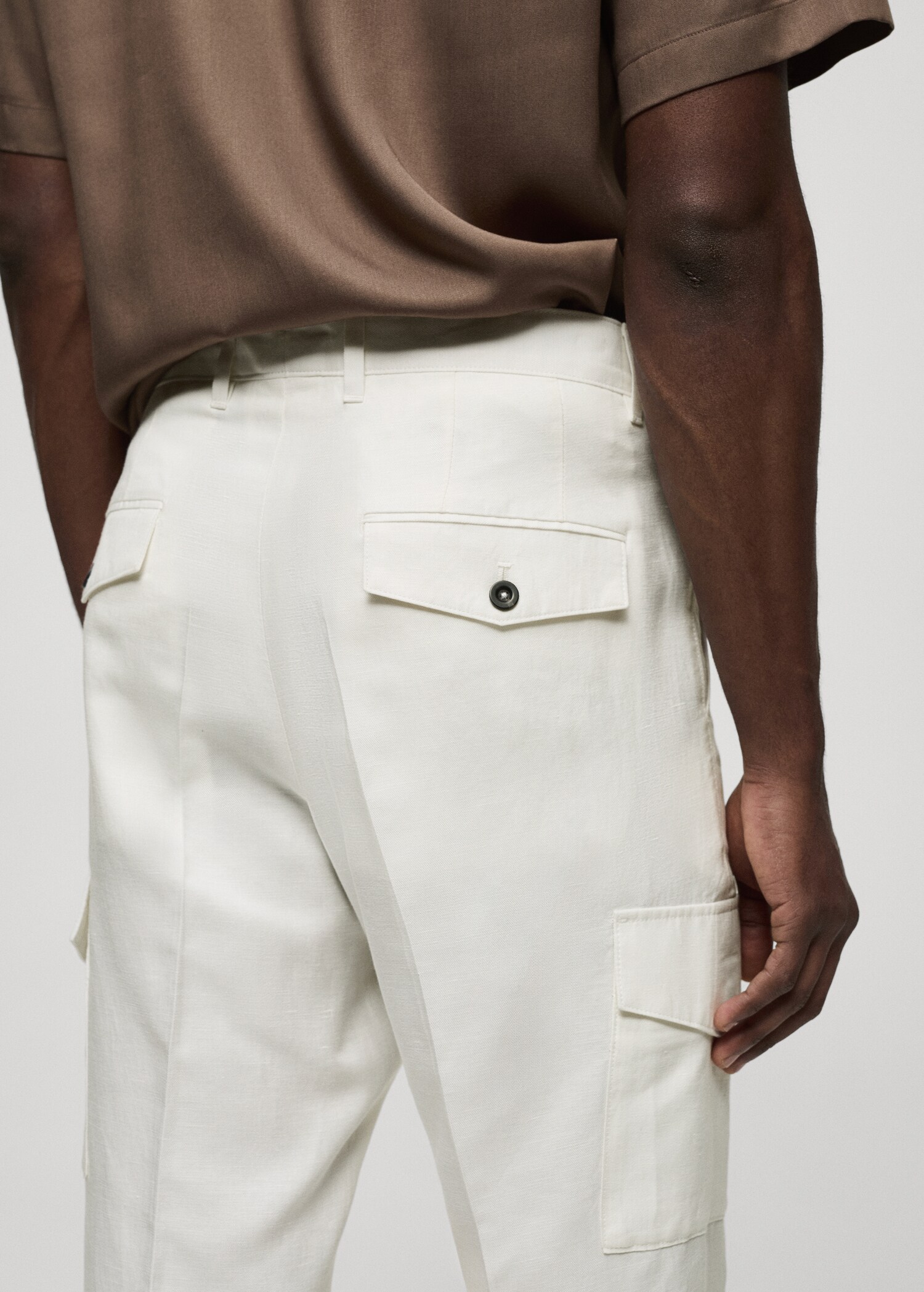 Pantalon cargo lin mélangé - Détail de l'article 4