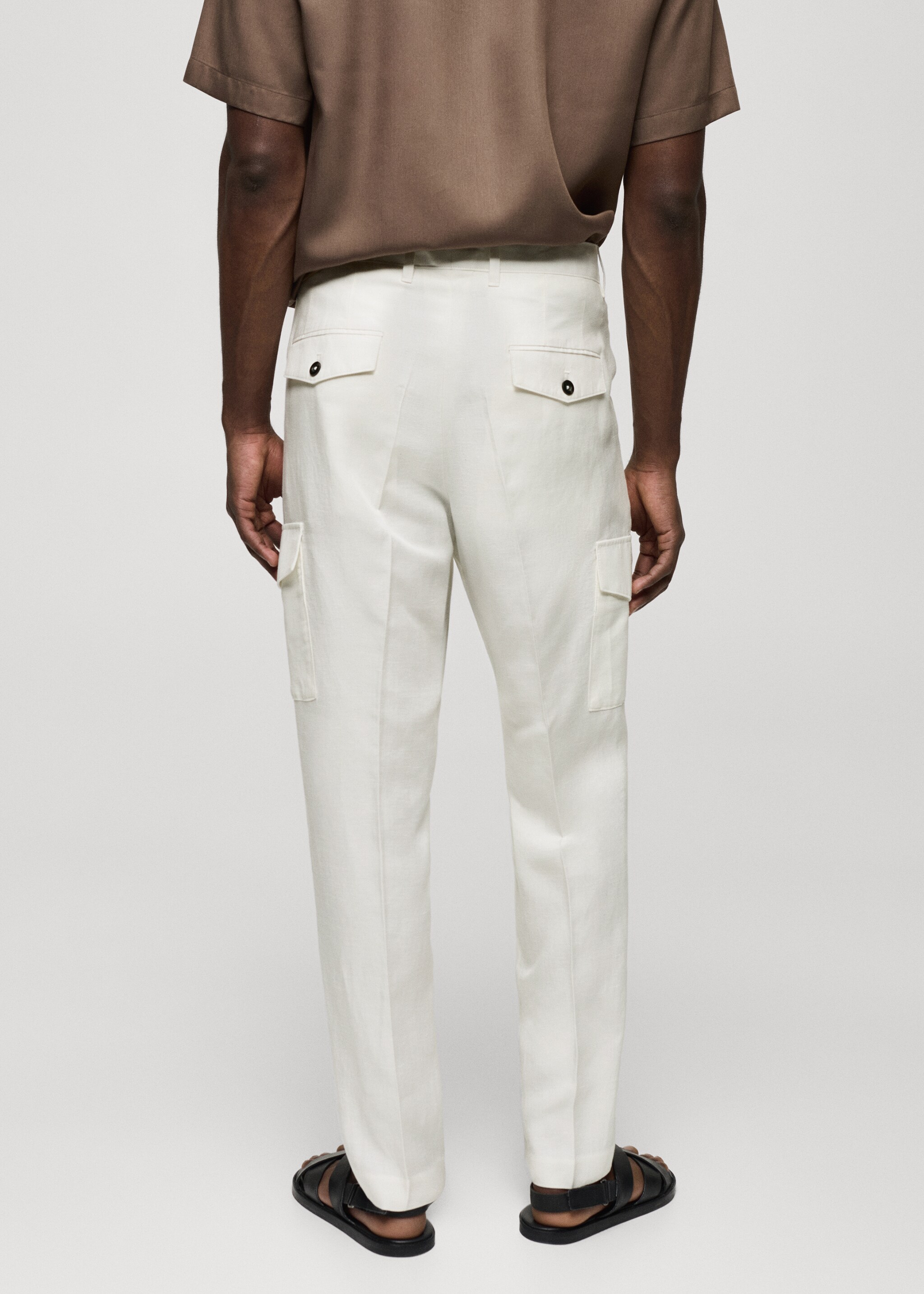 Linen-blend cargo trousers - Reverse of the article