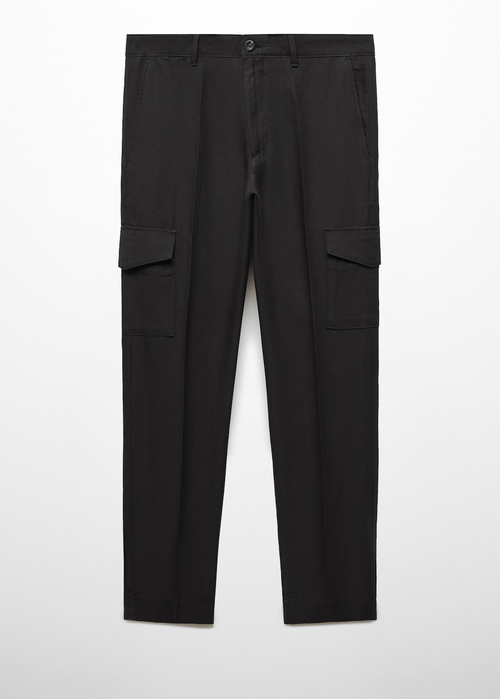 Pantalon cargo lin melange