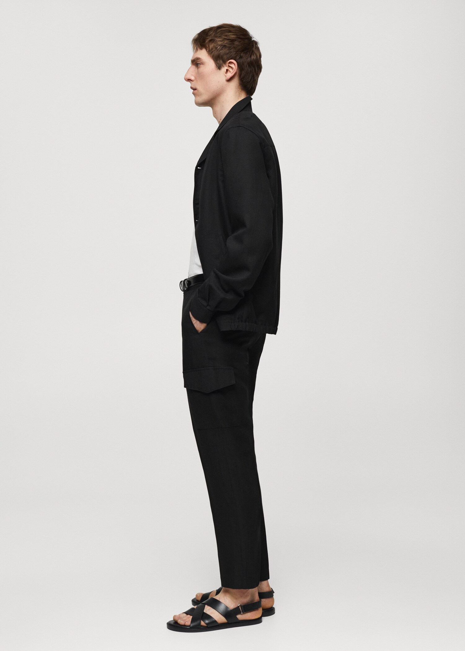Pantalon cargo lin mélangé - Détail de l'article 2