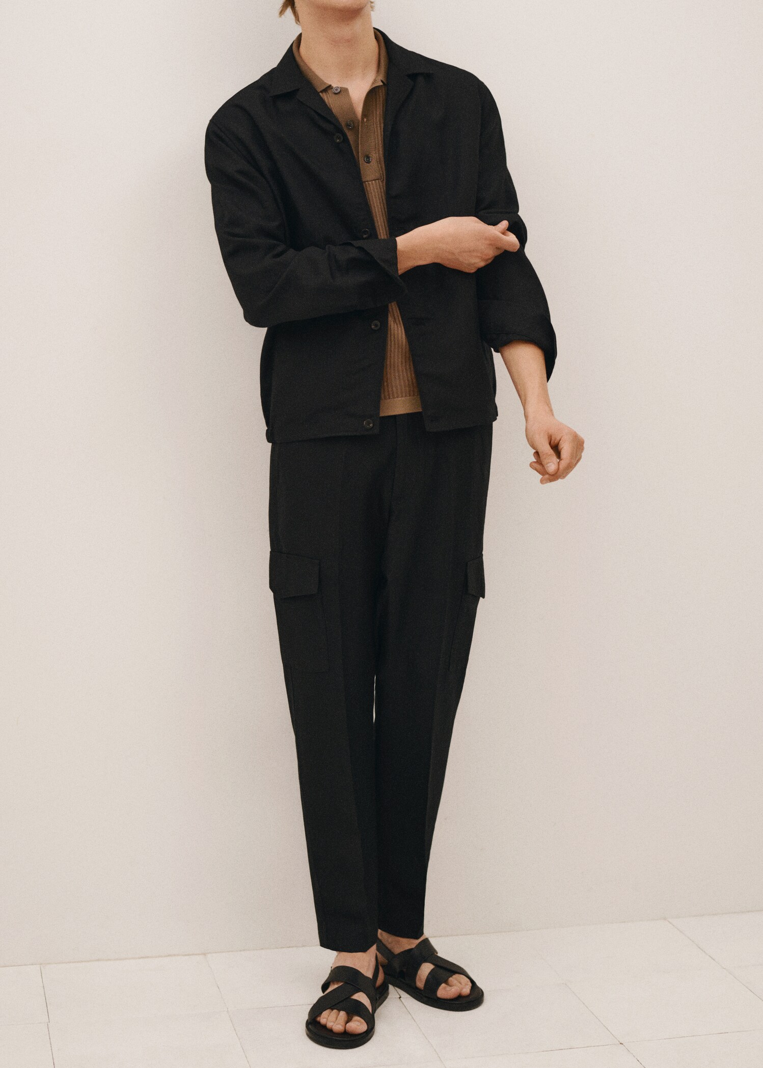 Pantalon cargo lin mélangé - Détail de l'article 3