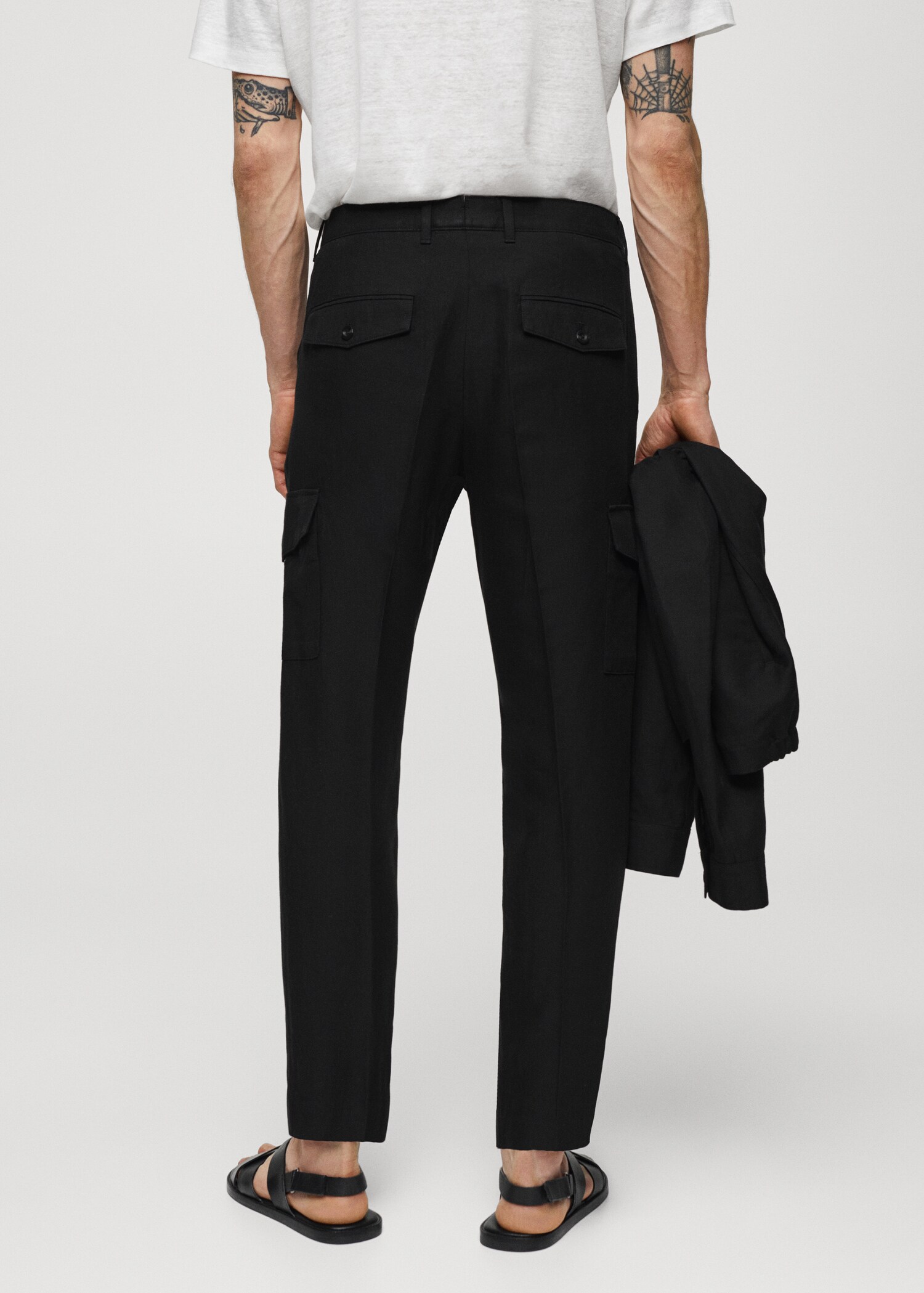 Pantalon cargo lin mélangé - Verso de l’article