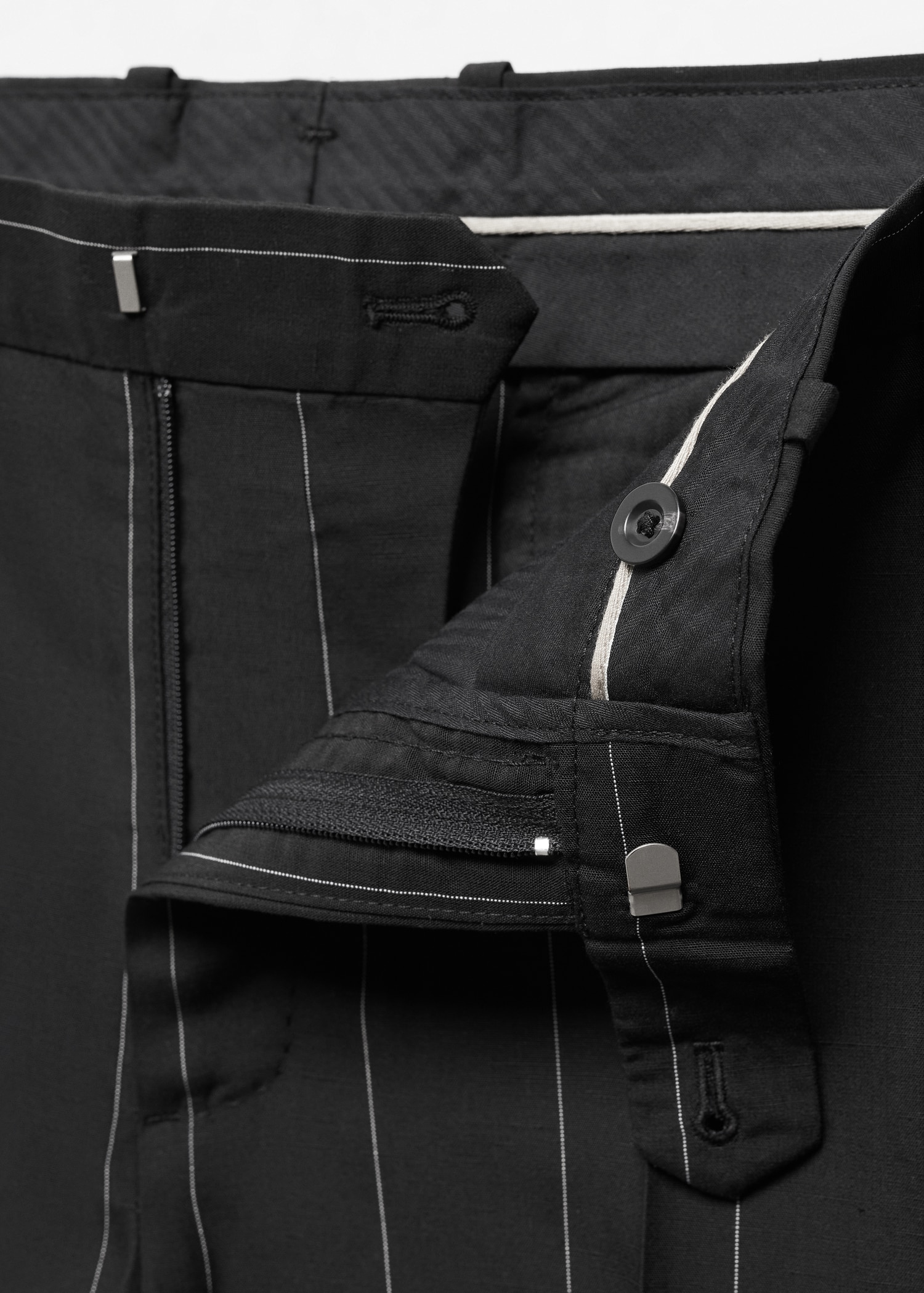 Linnen slim-fit krijtstreepbroek - Detail van het artikel 8