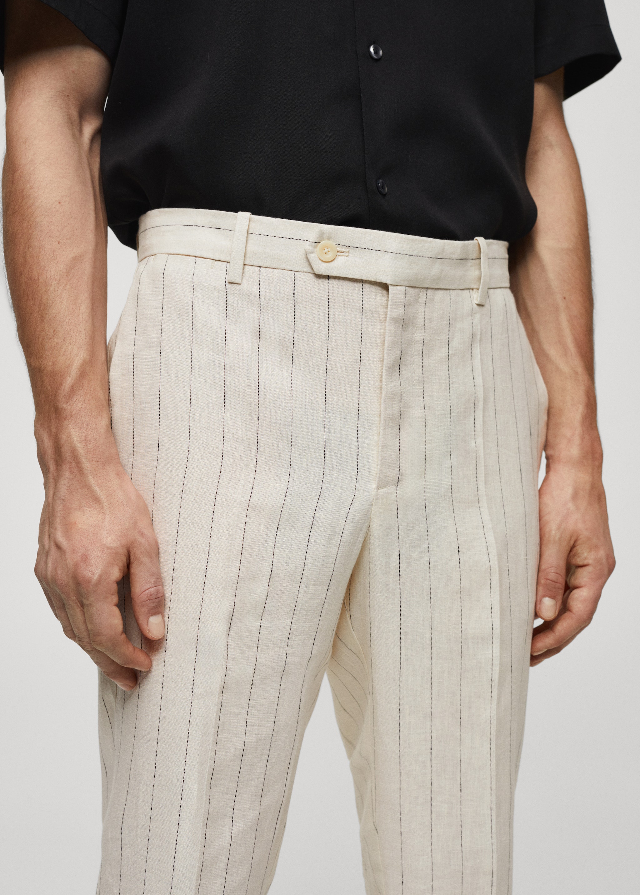 Slim fit pinstriped trousers - Details of the article 1
