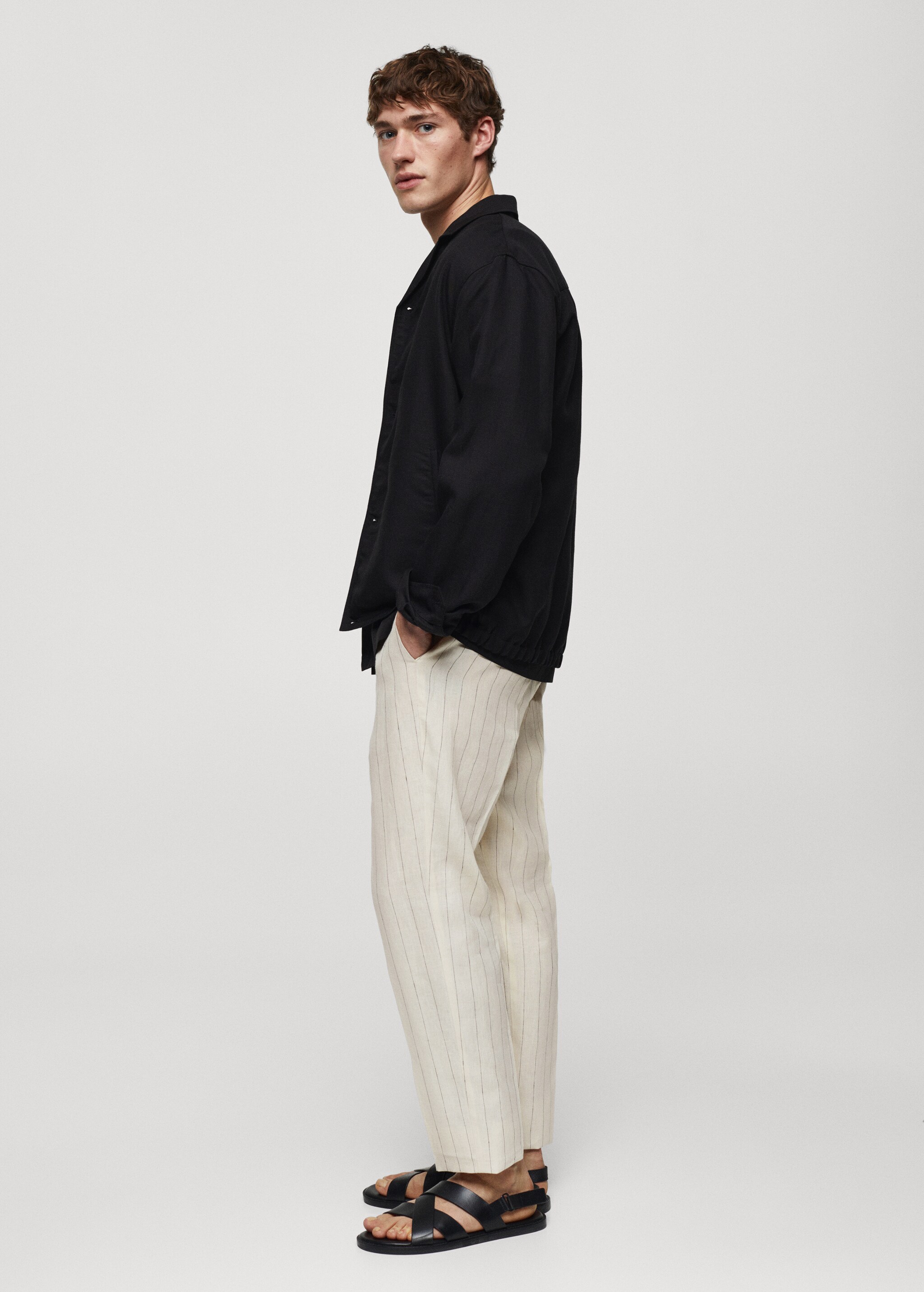 Slim fit pinstriped trousers - Details of the article 2