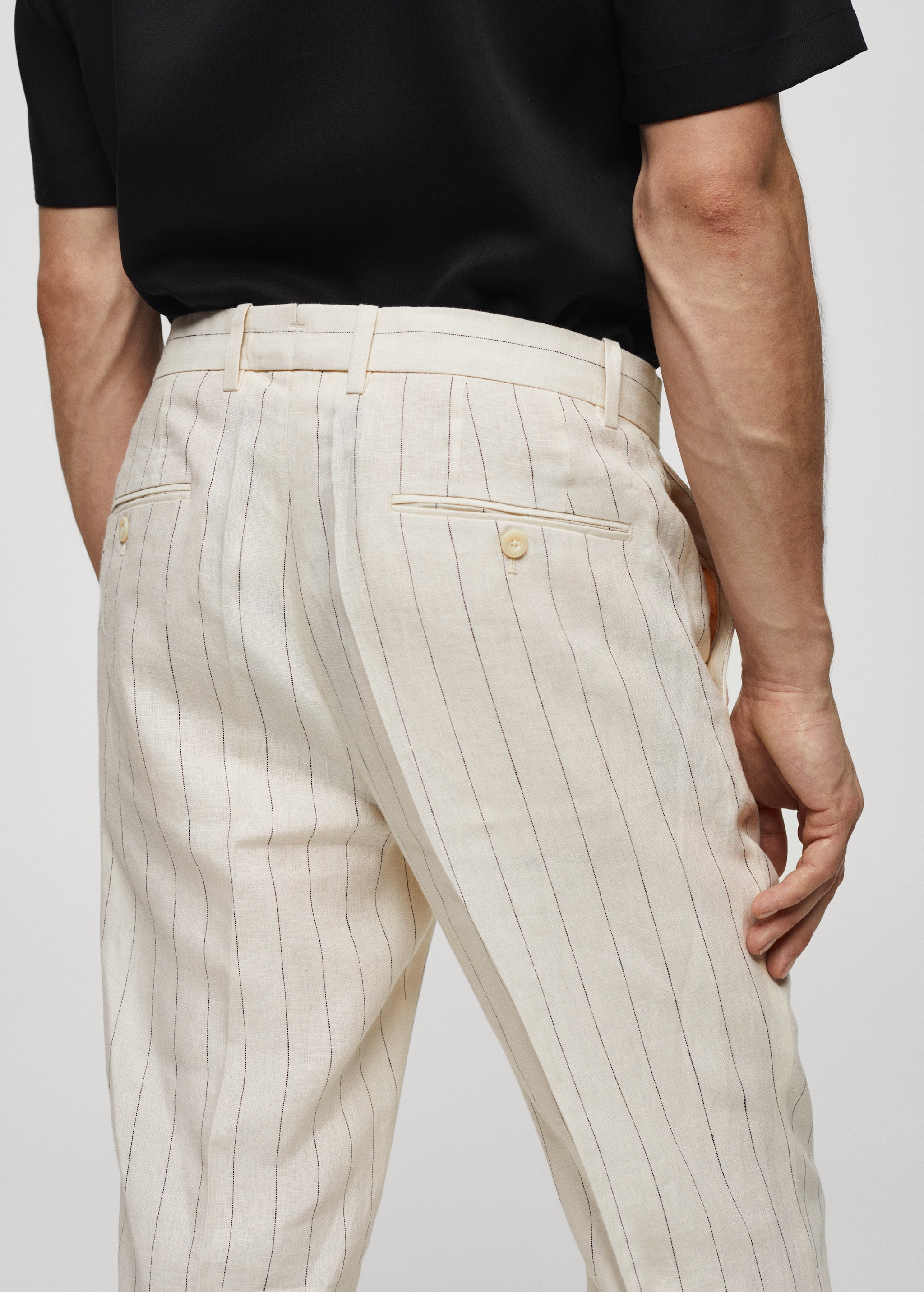 Slim fit pinstriped trousers - Details of the article 4