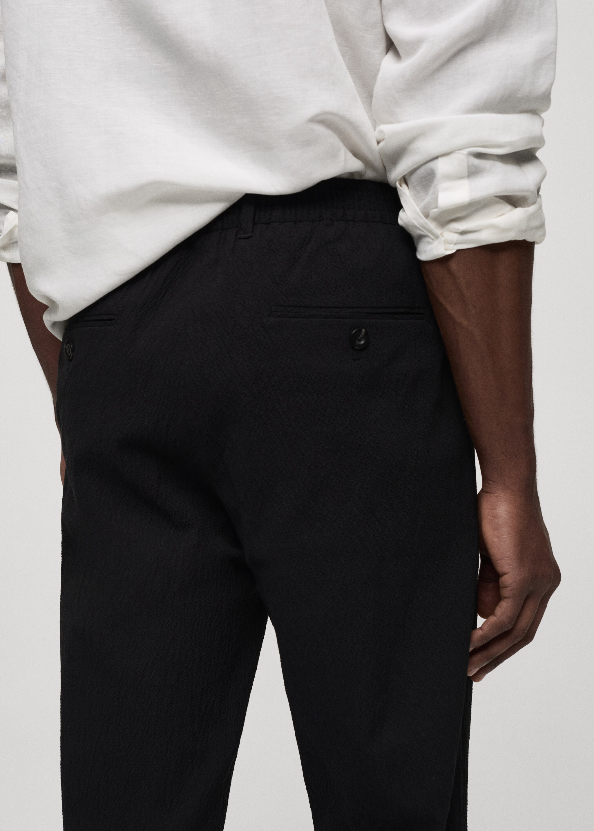 Seersucker cotton trousers - Details of the article 4