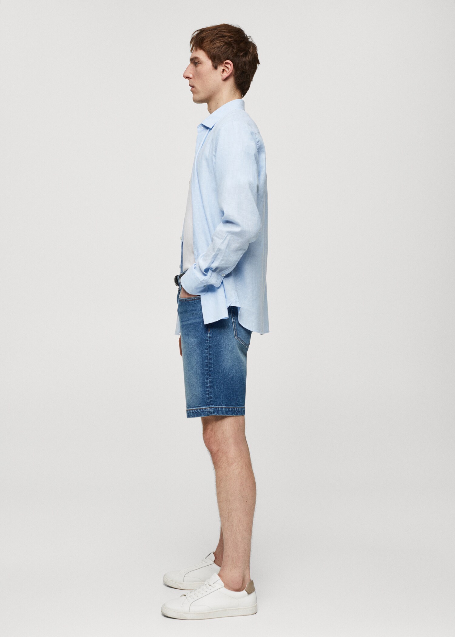 Regular-fit denim bermuda shorts - Details of the article 2