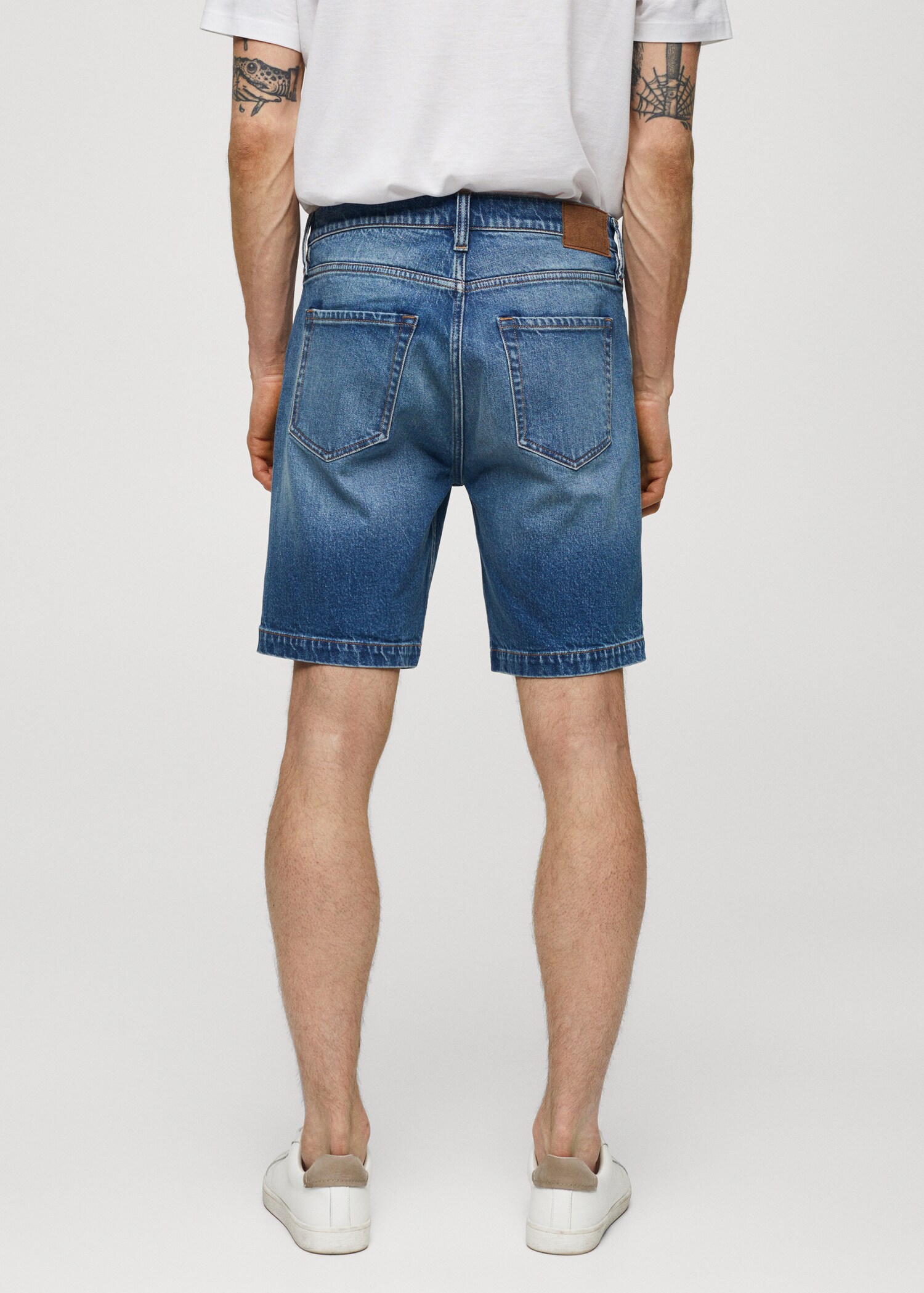 Regular-fit denim bermuda shorts - Reverse of the article