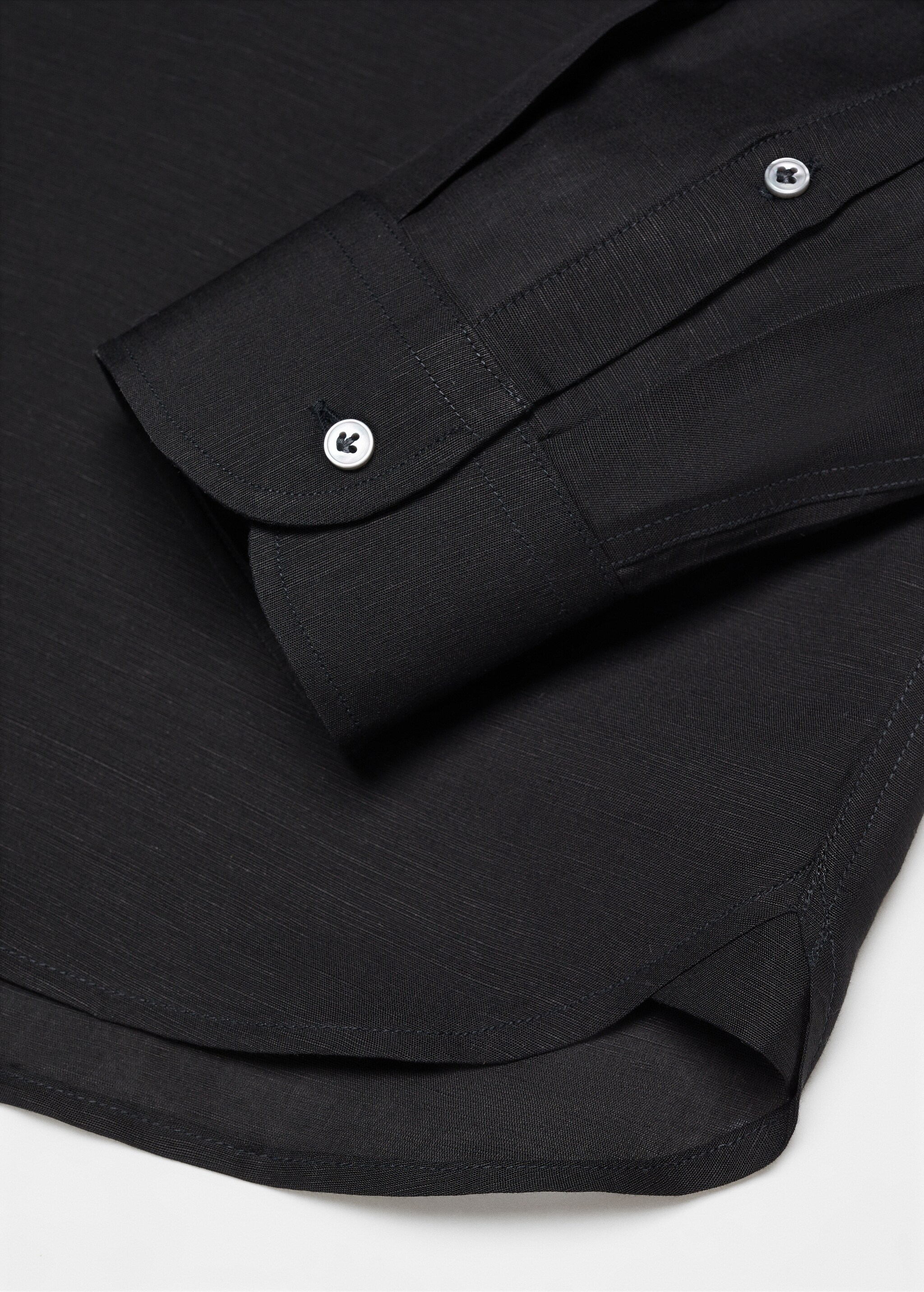 Regular-fit linen shirt with mao collar - Details of the article 8