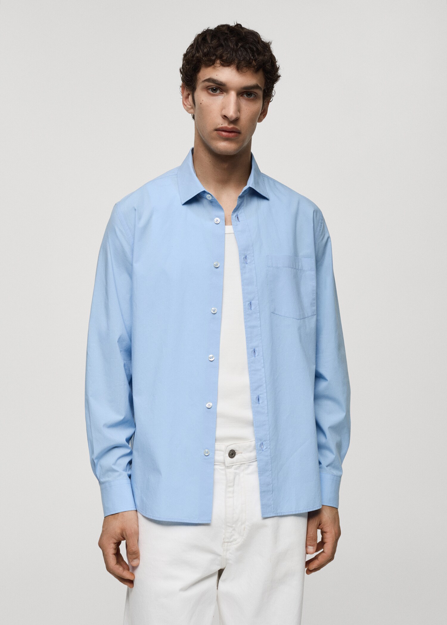 Chemise regular-fit 100 % coton poche - Plan moyen