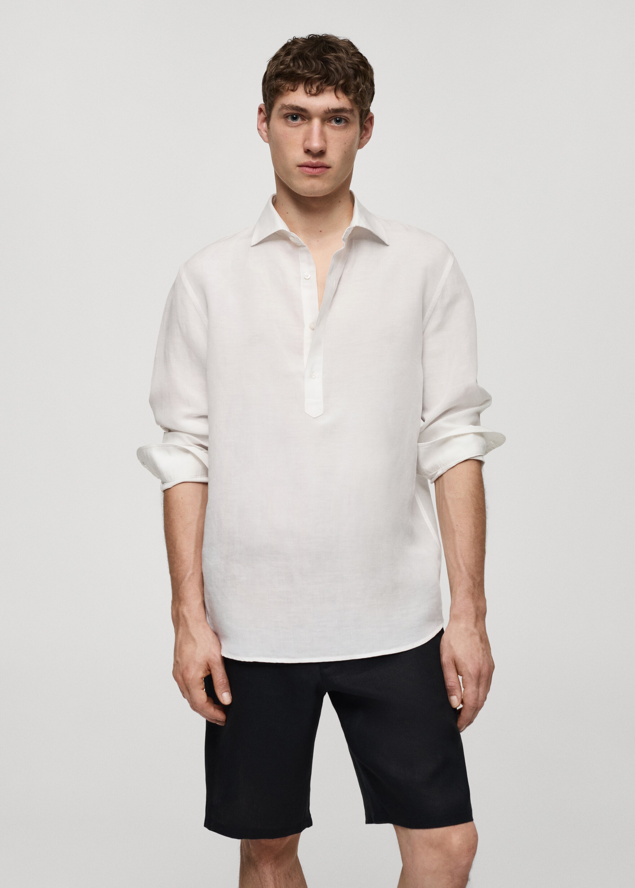 Camisa relaxed fit lino - Plano medio
