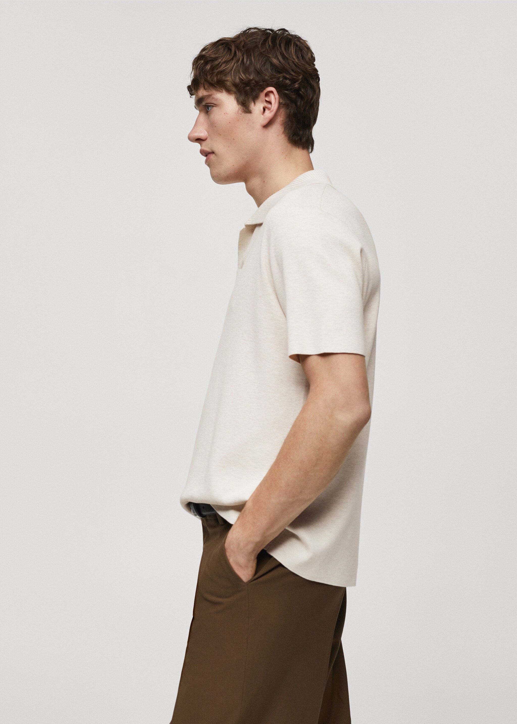 Fine knit cotton polo shirt - Details of the article 2