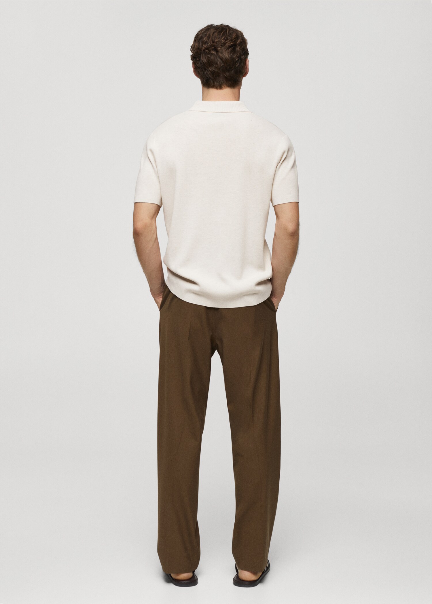 Fine knit cotton polo shirt - Reverse of the article