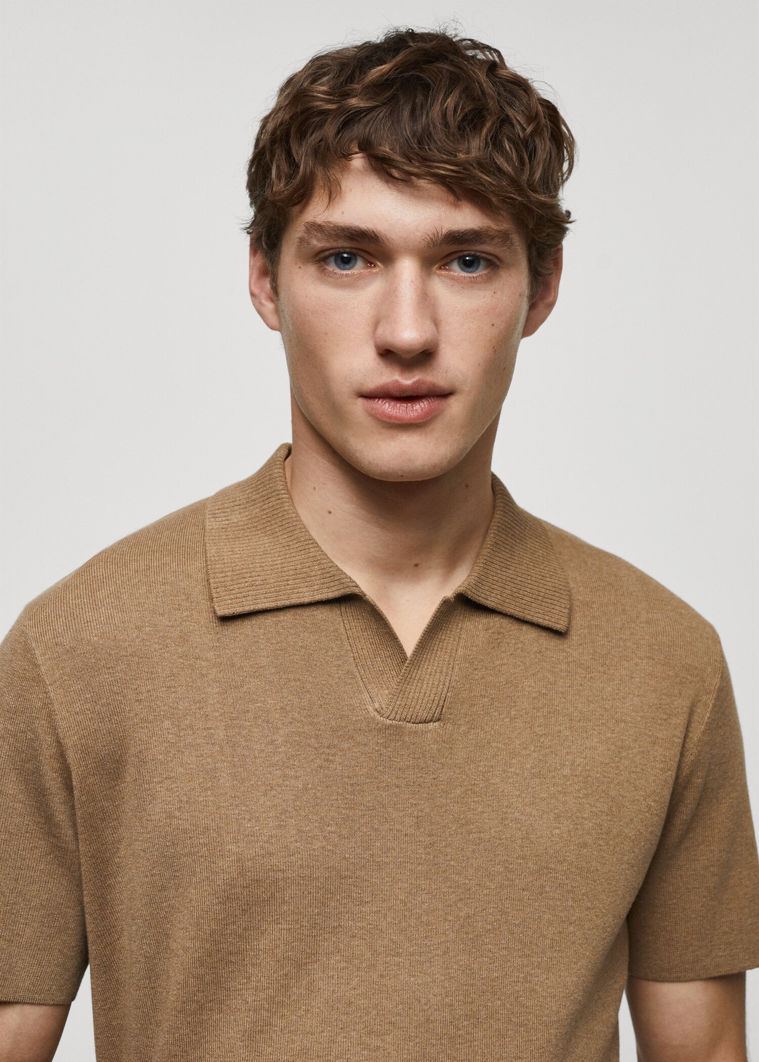 Fine knit cotton polo shirt - Details of the article 1