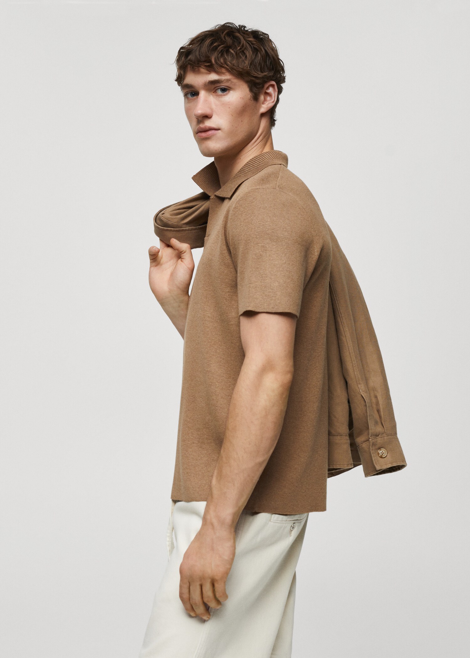 Fine knit cotton polo shirt - Details of the article 2