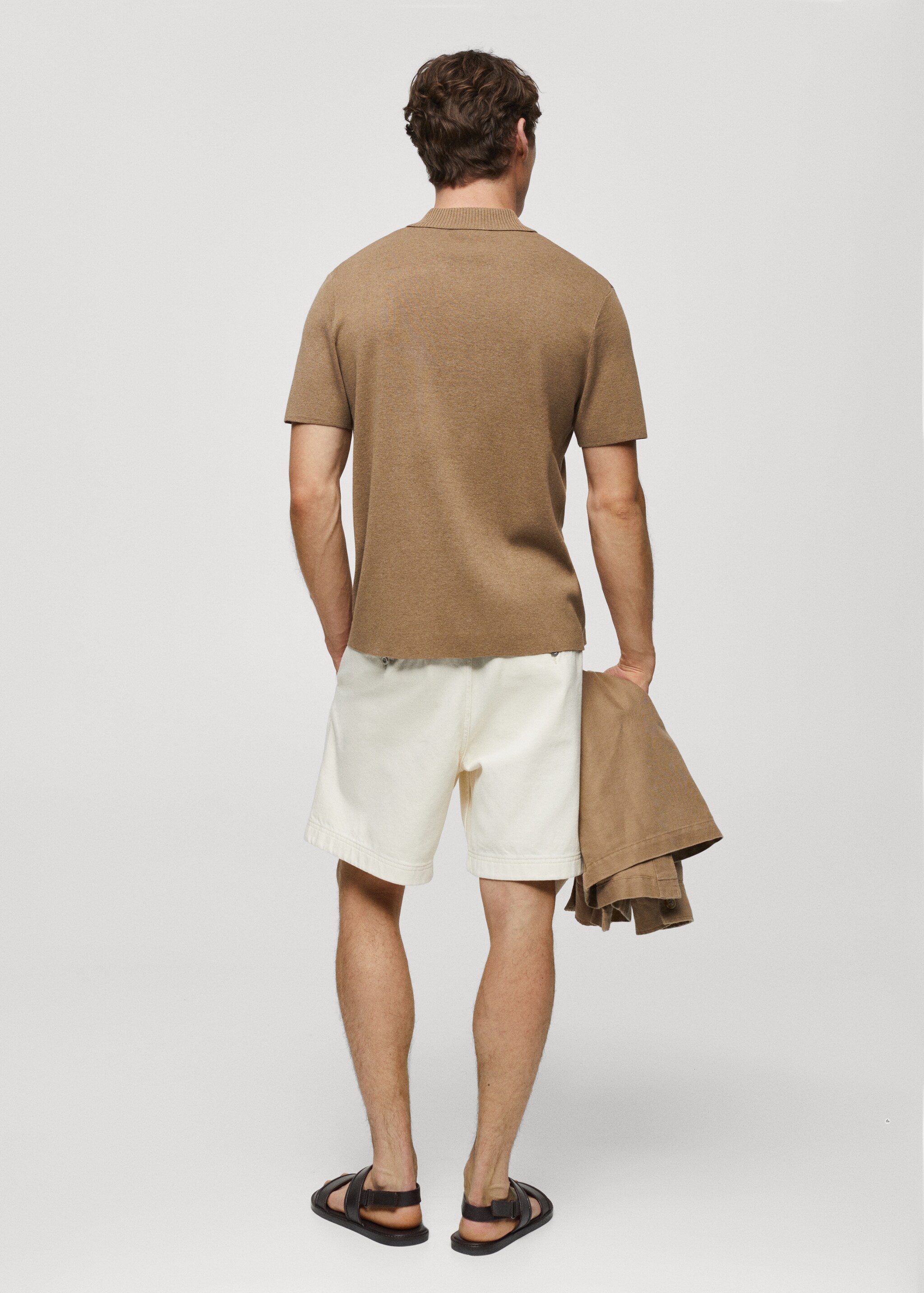 Fine knit cotton polo shirt - Reverse of the article