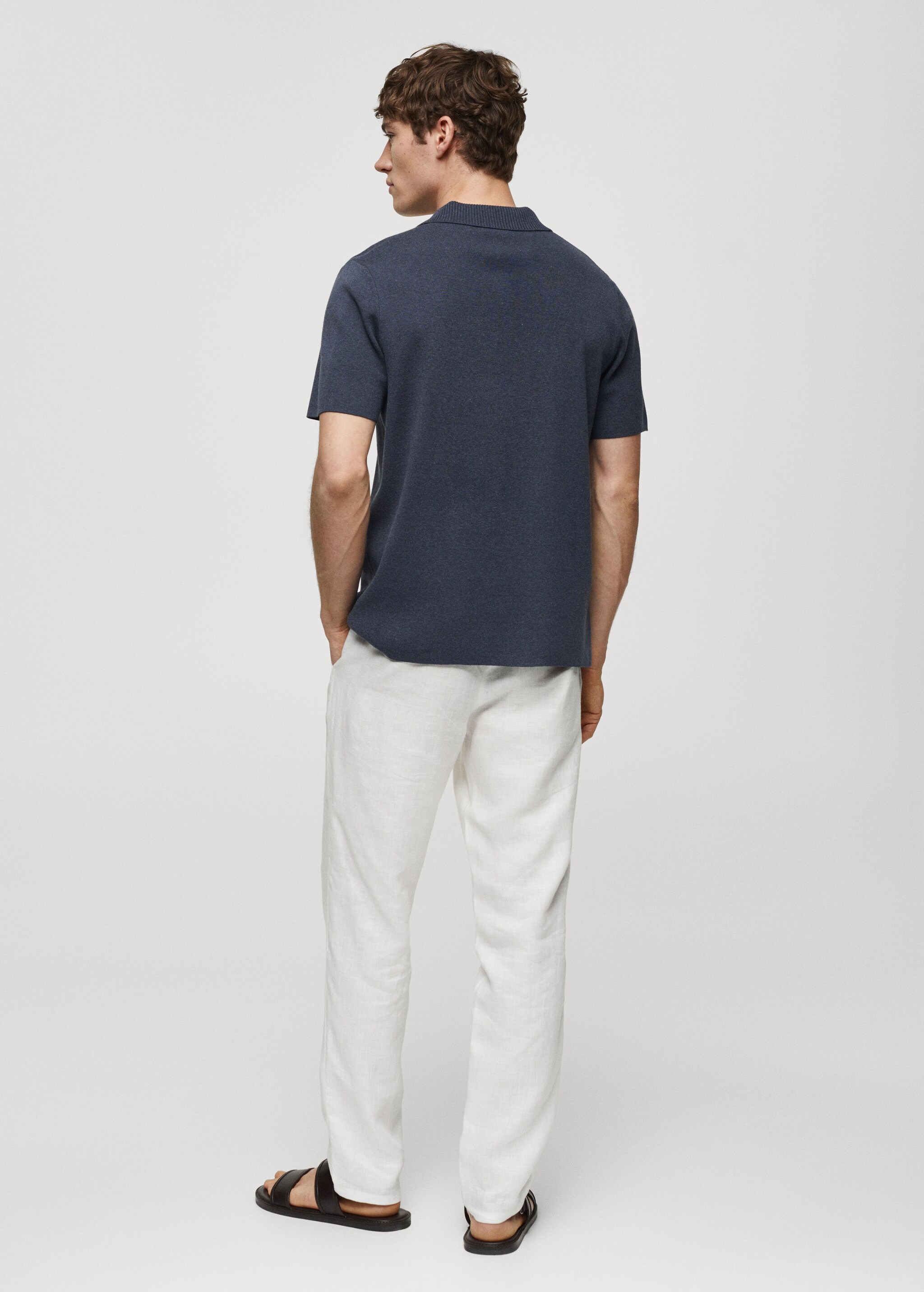 Fine knit cotton polo shirt - Reverse of the article