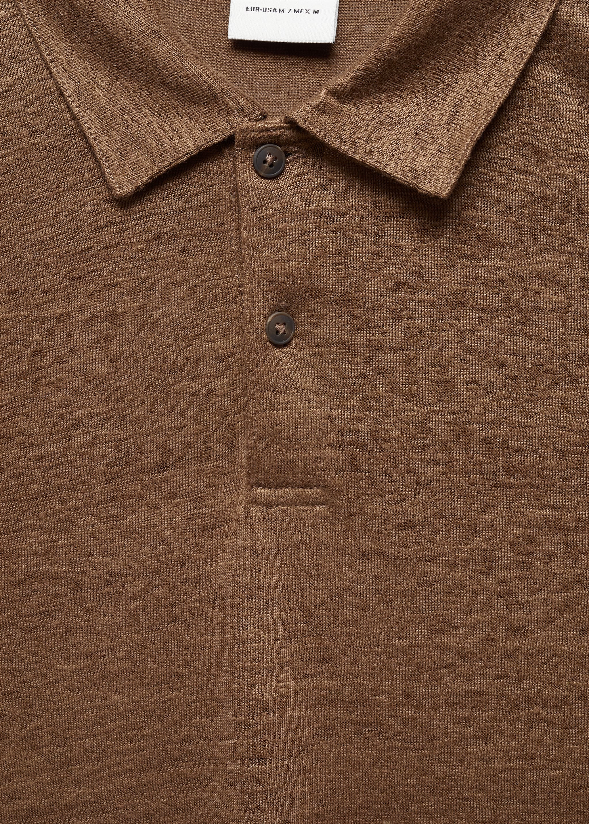 Slim fit 100% linen polo shirt - Details of the article 8