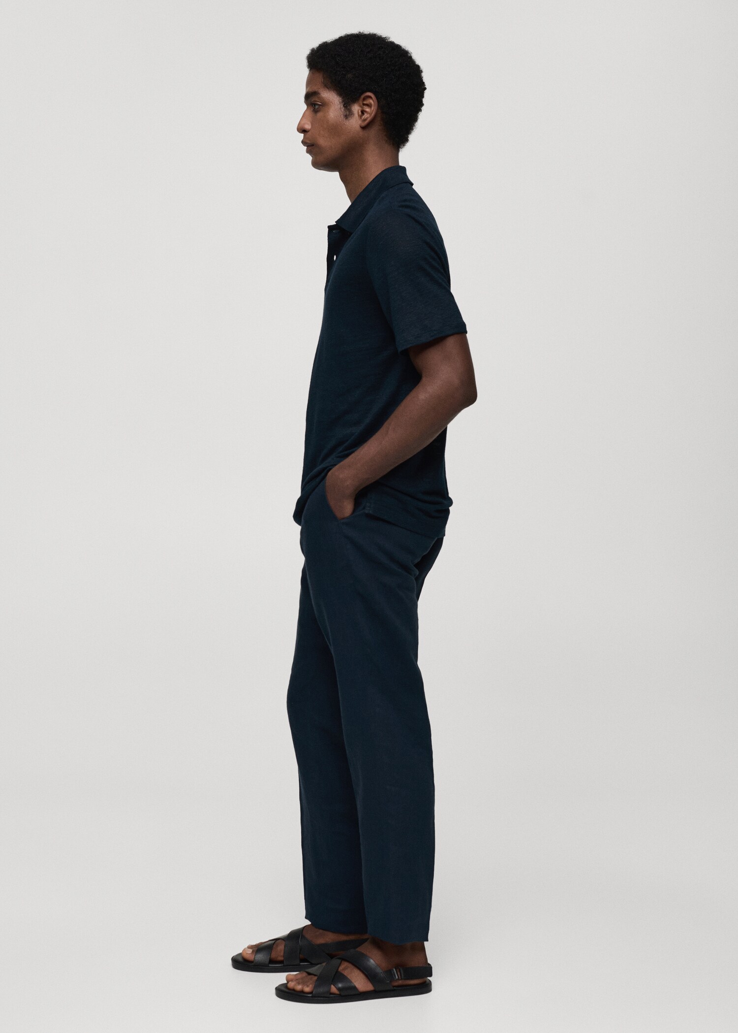 Polo slim fit de 100% linho - Pormenor do artigo 2