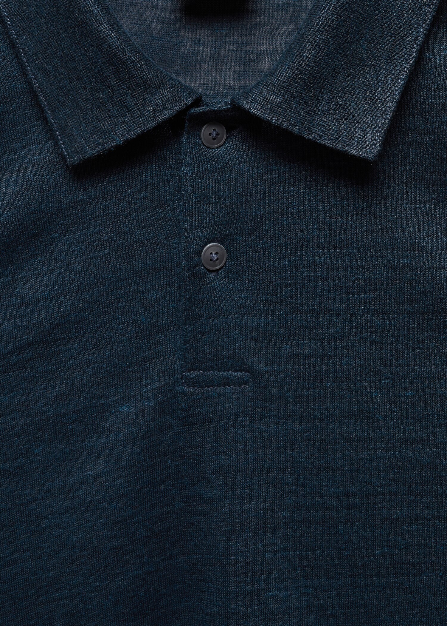 Slim fit 100% linen polo shirt - Details of the article 8