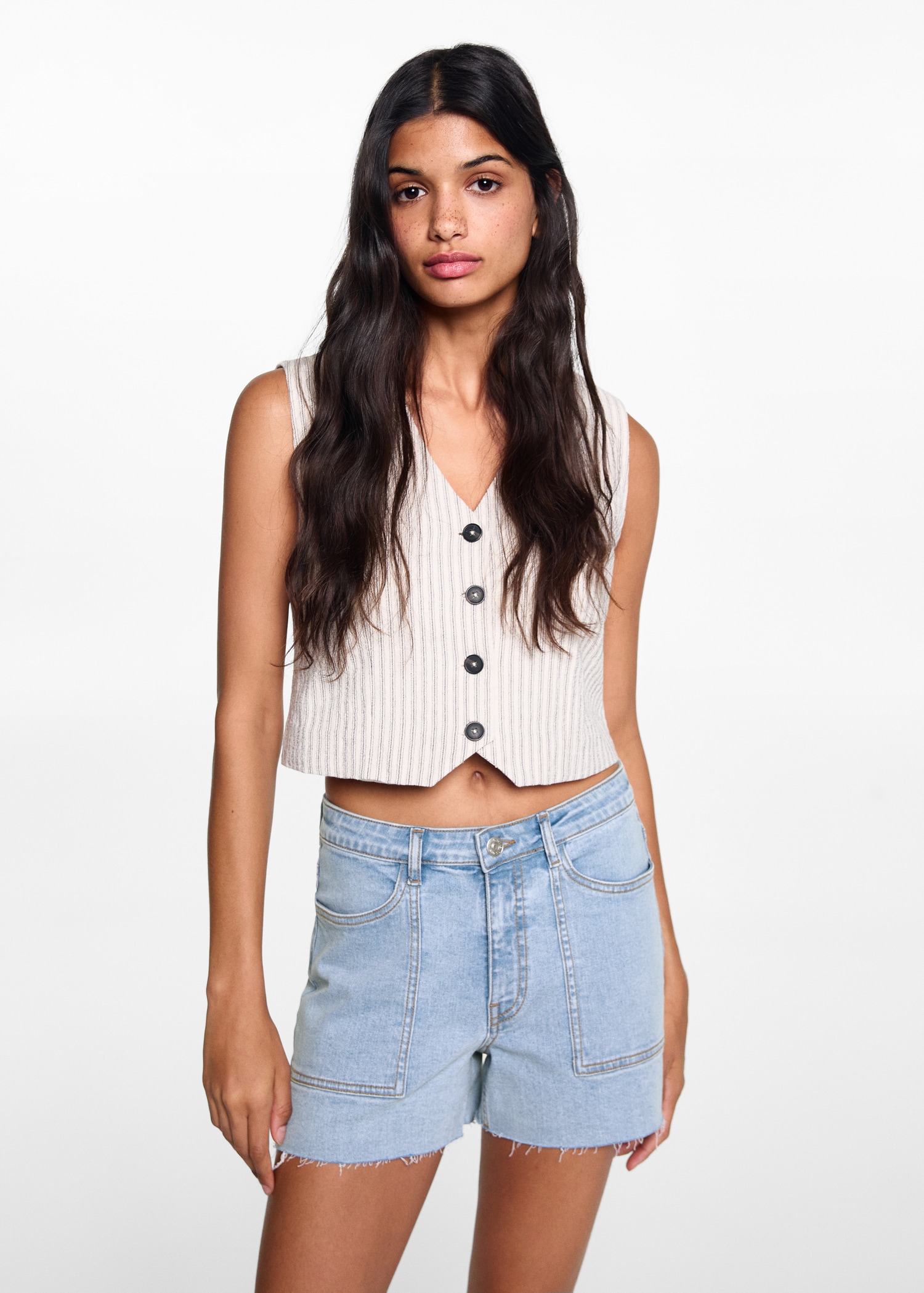 Short jean taille normale - Plan moyen