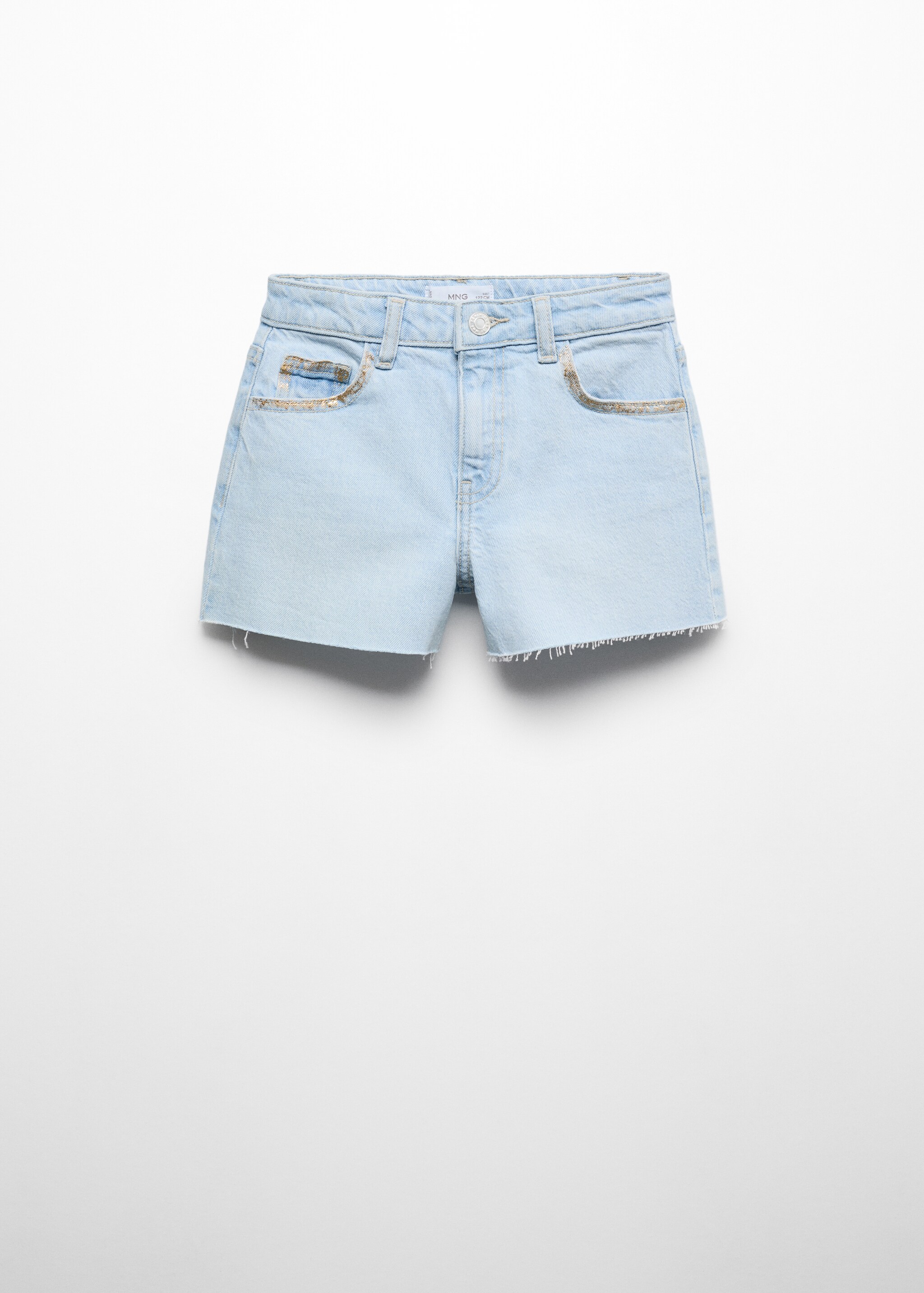 Denim shorts with frayed hem - Article without model