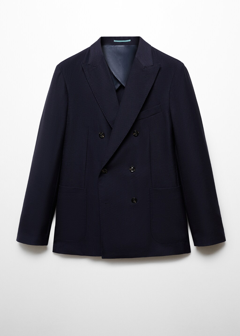 100% virgin wool twill double-breasted jacket - Men | MANGO Niger