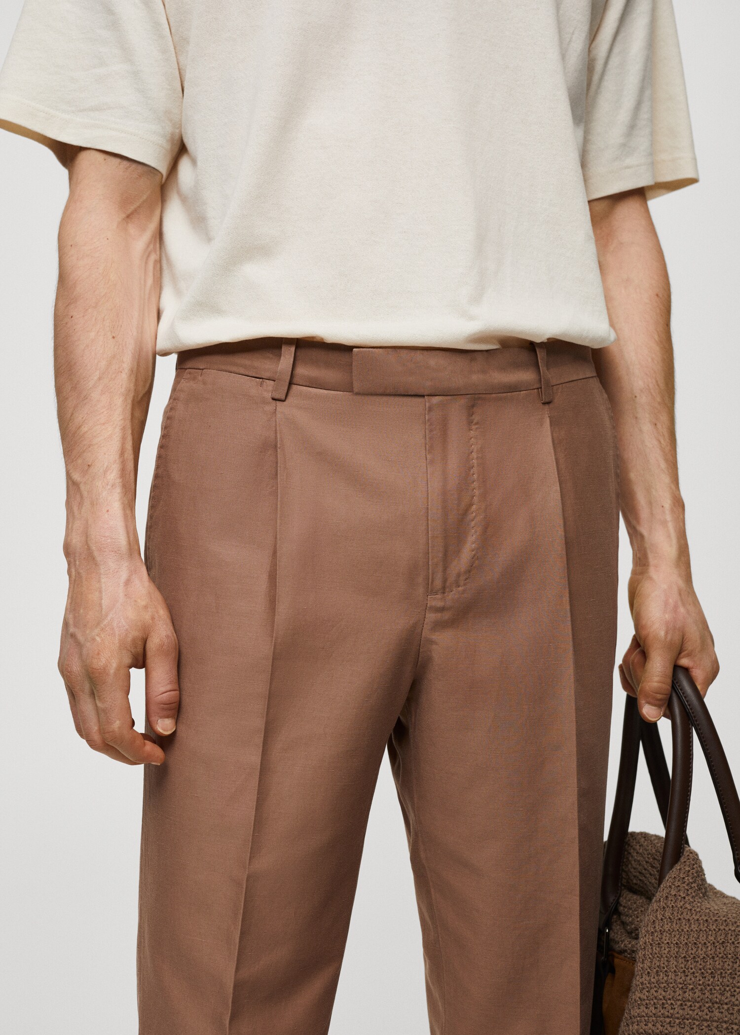 Pantalon costume slim-fit coton lin - Détail de l'article 1