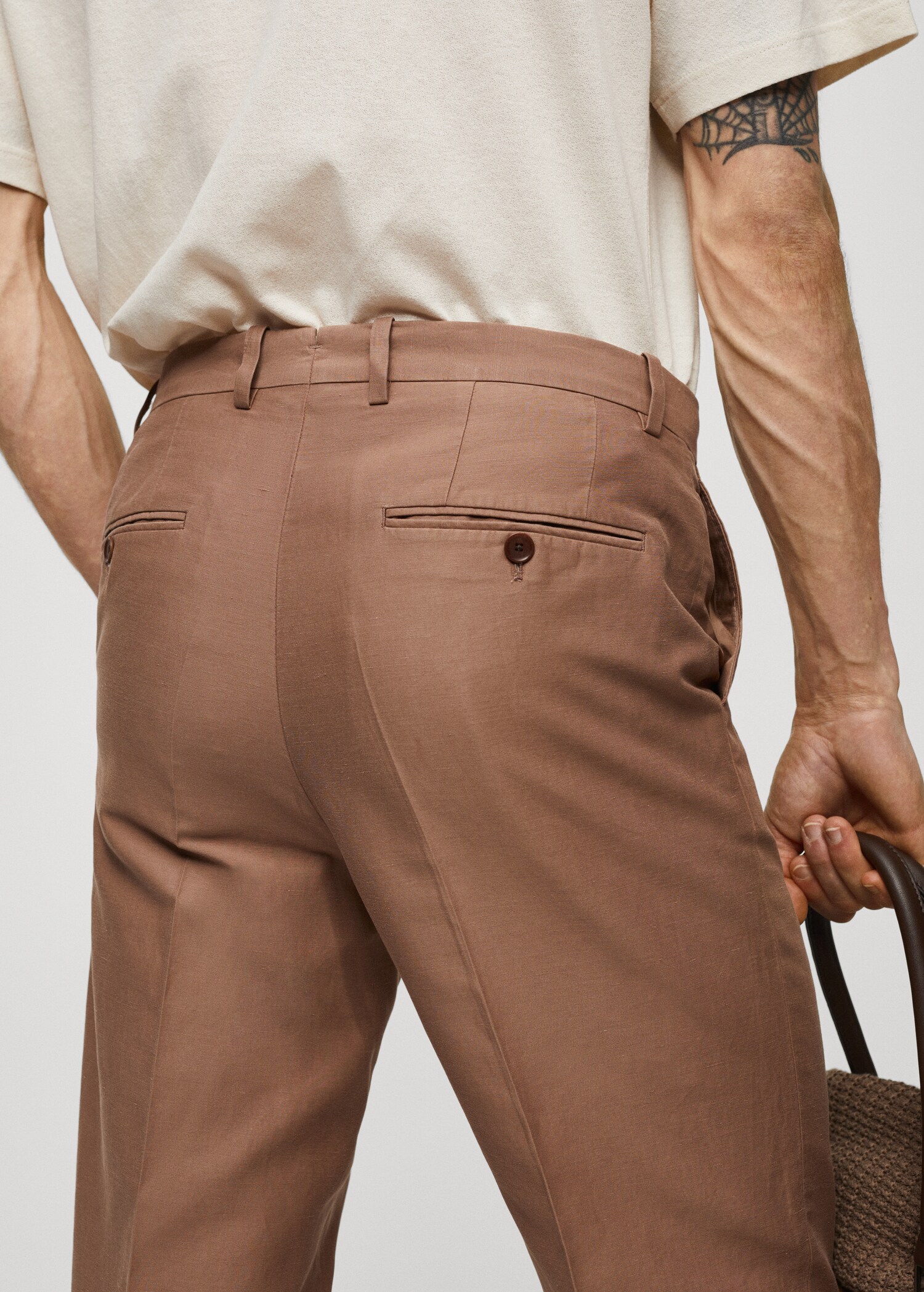Pantalon costume slim-fit coton lin - Détail de l'article 4