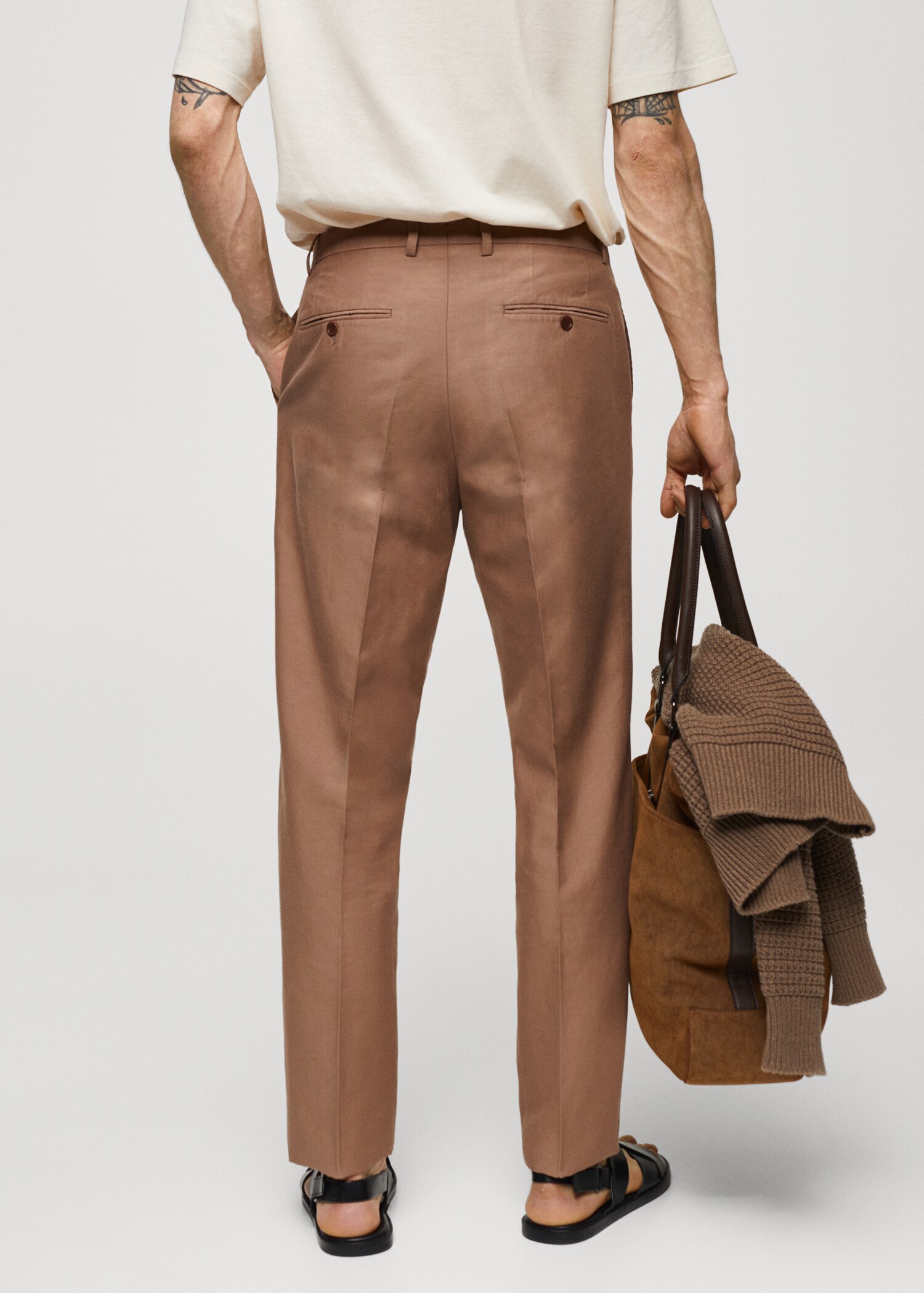 Pantalon costume slim-fit coton lin - Verso de l’article